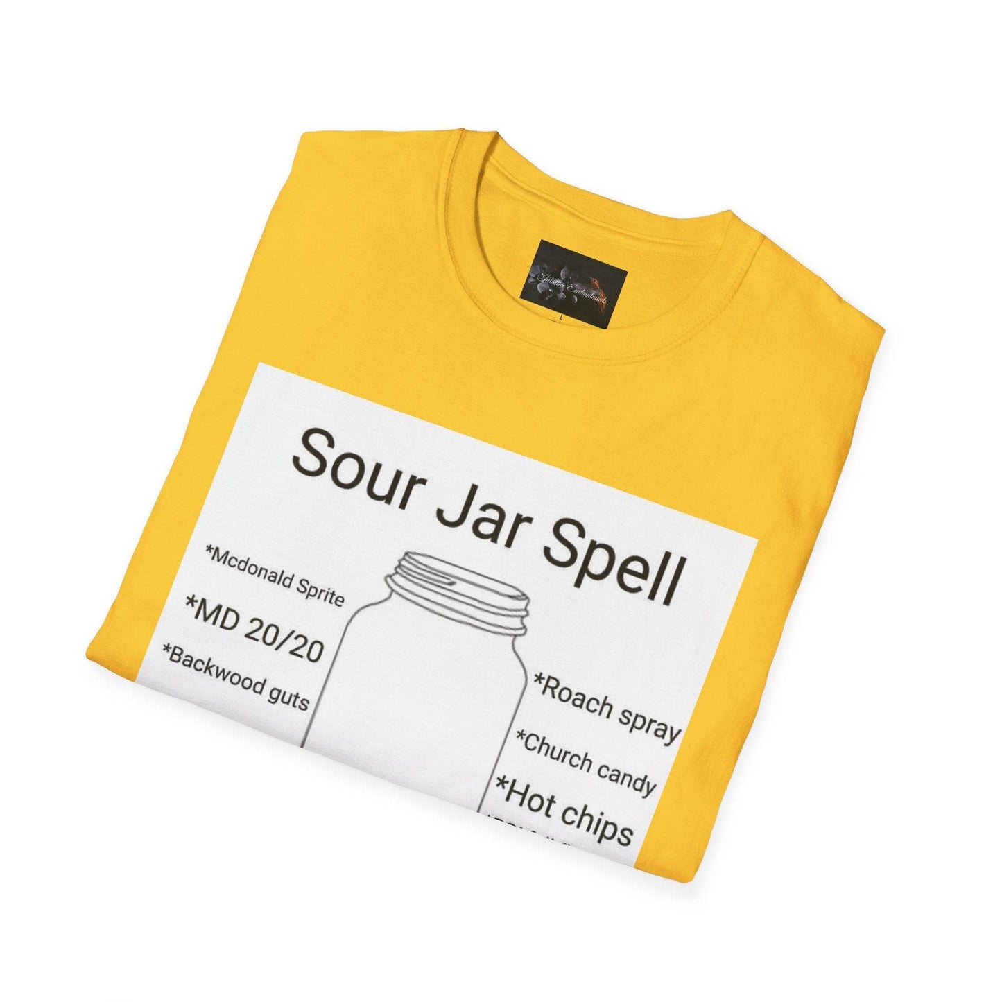 Sour Jar Spell T-Shirt for Witches, Unisex Softstyle Tee, Ideal for Magical Practitioners, Spell Casting, Witchcraft Gift, Summer Solstice - IntuitiveEncBoutique