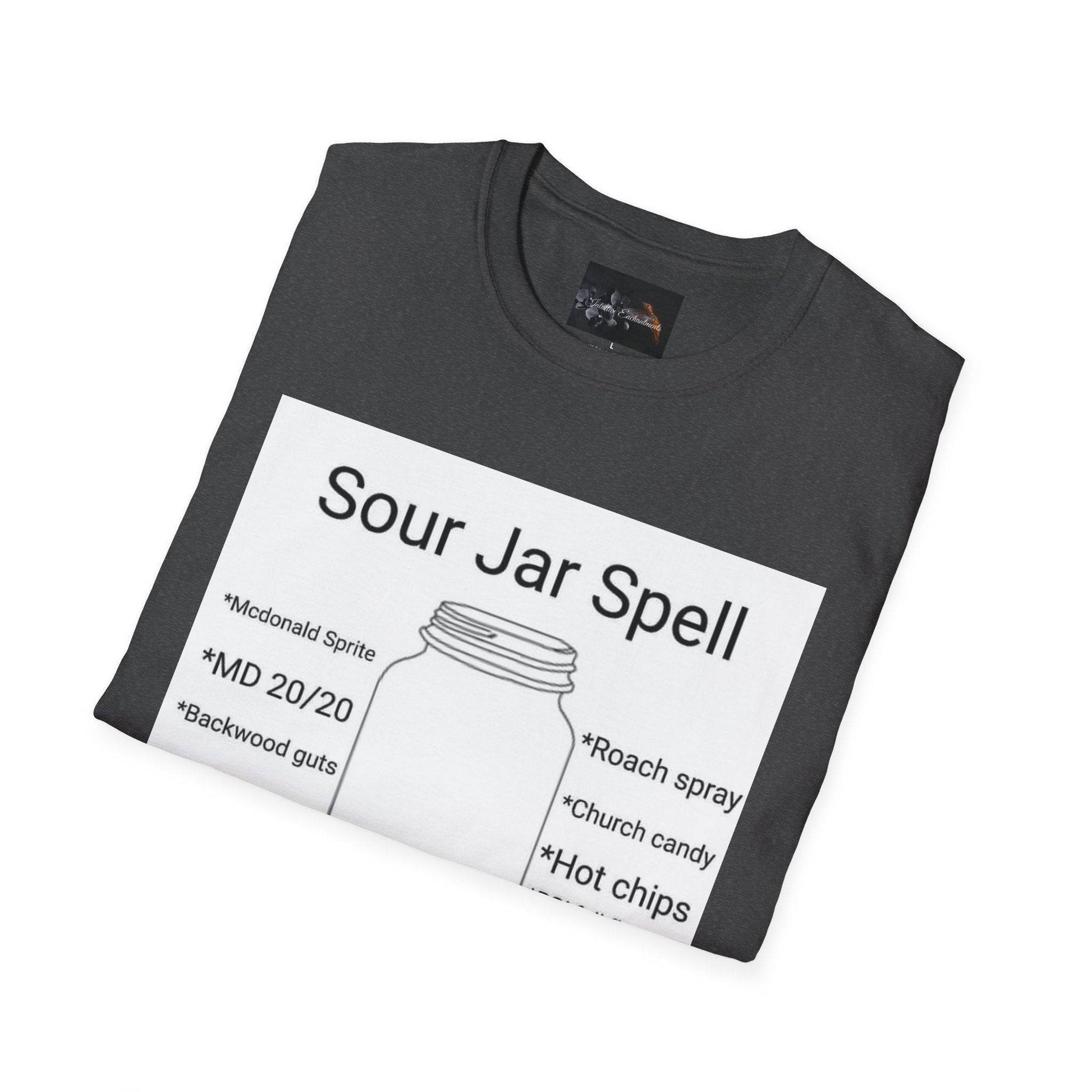 Sour Jar Spell T-Shirt for Witches, Unisex Softstyle Tee, Ideal for Magical Practitioners, Spell Casting, Witchcraft Gift, Summer Solstice - IntuitiveEncBoutique