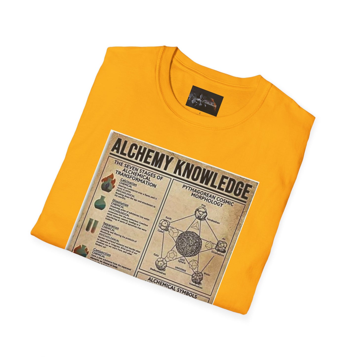 Alchemy Knowledge Unisex T-Shirt, Vintage-style Graphic Tee, Gift for Historians, Science Lovers, Unique Learning Shirt, Educational Apparel