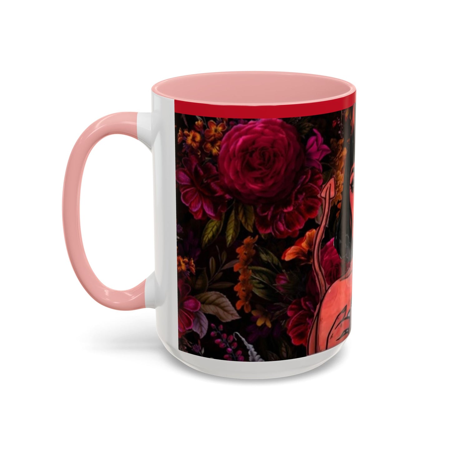 Gothic Floral Accent Coffee Mug - Perfect for Coffee Lovers, Gift for Birthdays, Drama Queen Decor, Unique Art Mug