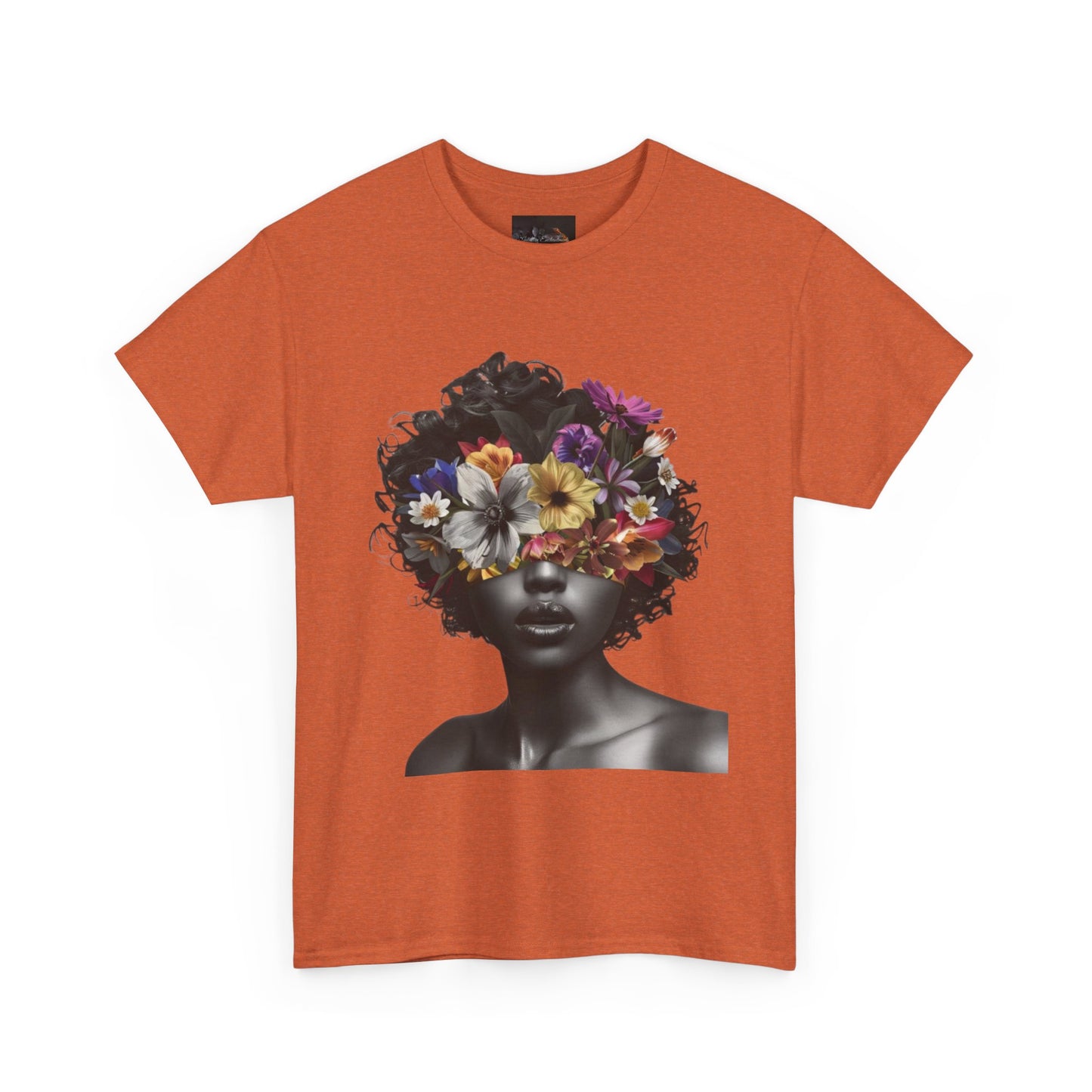 Floral Goddess Unisex Heavy Cotton Tee | Flower Graphic Tee, Boho Style, Casual Wear, Unique Gift, Art Tee
