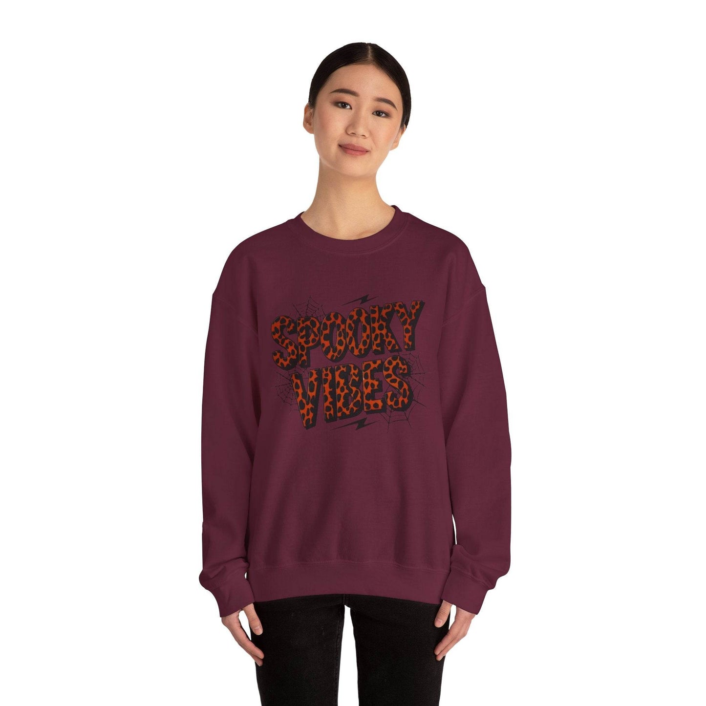 Spooky Vibes Sweatshirt - Halloween Crewneck, Unisex Cozy Jumper, Fall Fashion, Ghosts & Ghouls, Casual Wear, Fun Gift - IntuitiveEncBoutique