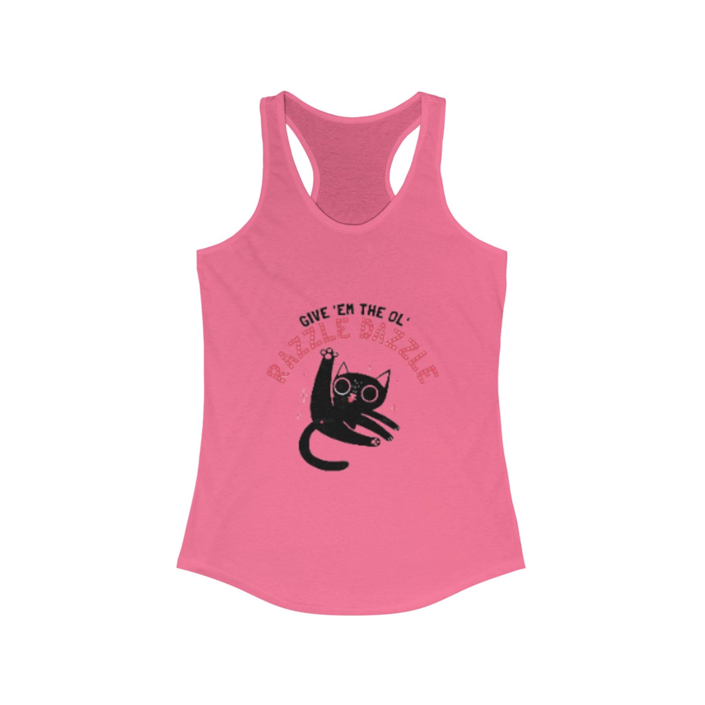 Razzle Dazzle Cat Tank Top, Cute Women's Summer Tank, Funny Cat Lover Gift, Yoga Shirt, Pet Owner T-Shirt, Fun Workout Apparel