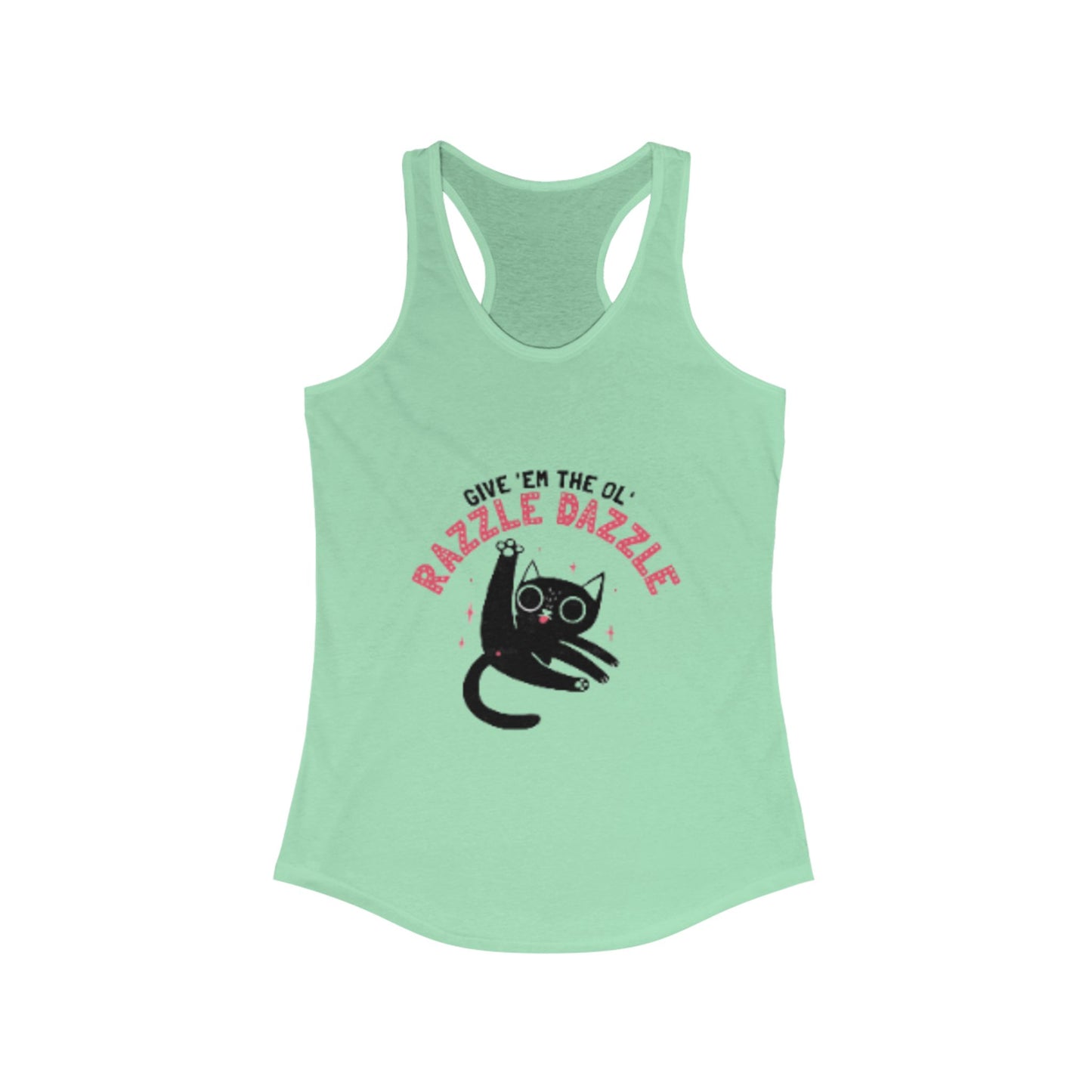 Razzle Dazzle Cat Tank Top, Cute Women's Summer Tank, Funny Cat Lover Gift, Yoga Shirt, Pet Owner T-Shirt, Fun Workout Apparel