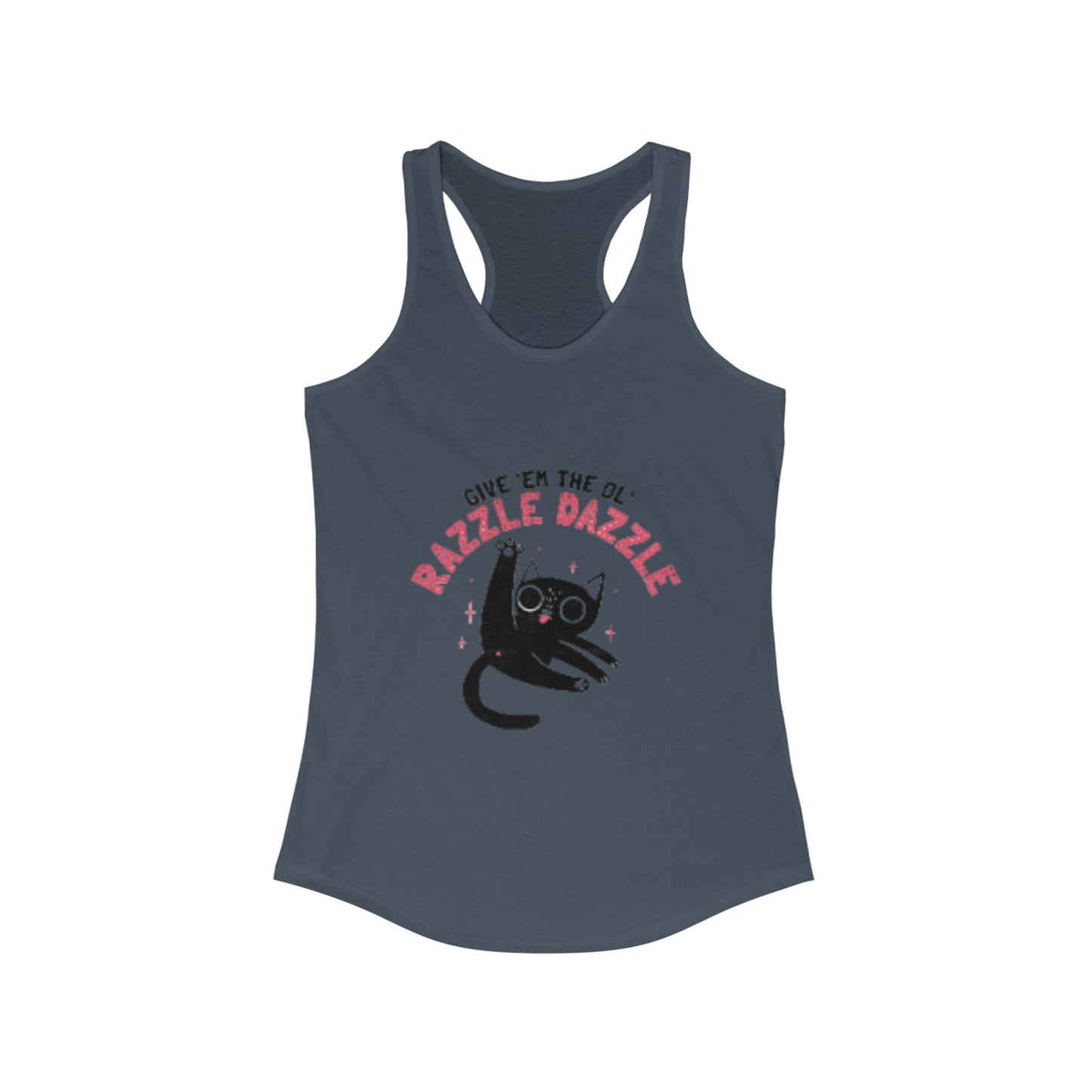 Razzle Dazzle Cat Tank Top, Cute Women's Summer Tank, Funny Cat Lover Gift, Yoga Shirt, Pet Owner T-Shirt, Fun Workout Apparel