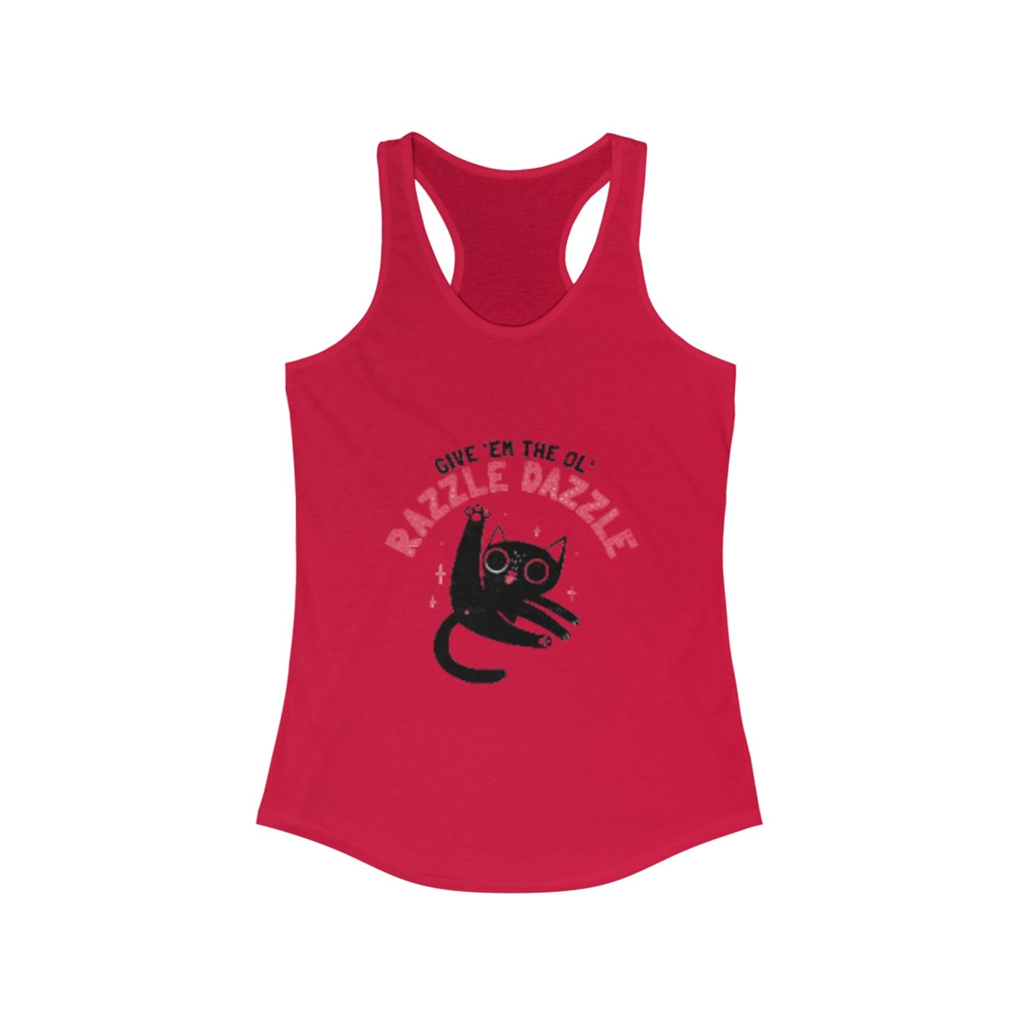 Razzle Dazzle Cat Tank Top, Cute Women's Summer Tank, Funny Cat Lover Gift, Yoga Shirt, Pet Owner T-Shirt, Fun Workout Apparel