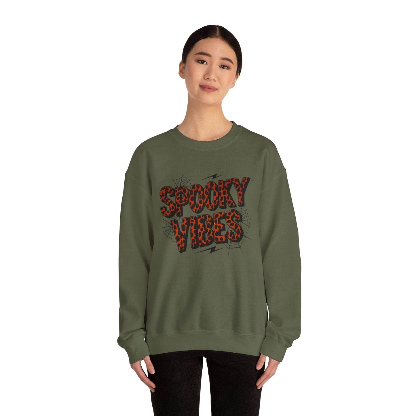 Spooky Vibes Sweatshirt - Halloween Crewneck, Unisex Cozy Jumper, Fall Fashion, Ghosts & Ghouls, Casual Wear, Fun Gift - IntuitiveEncBoutique