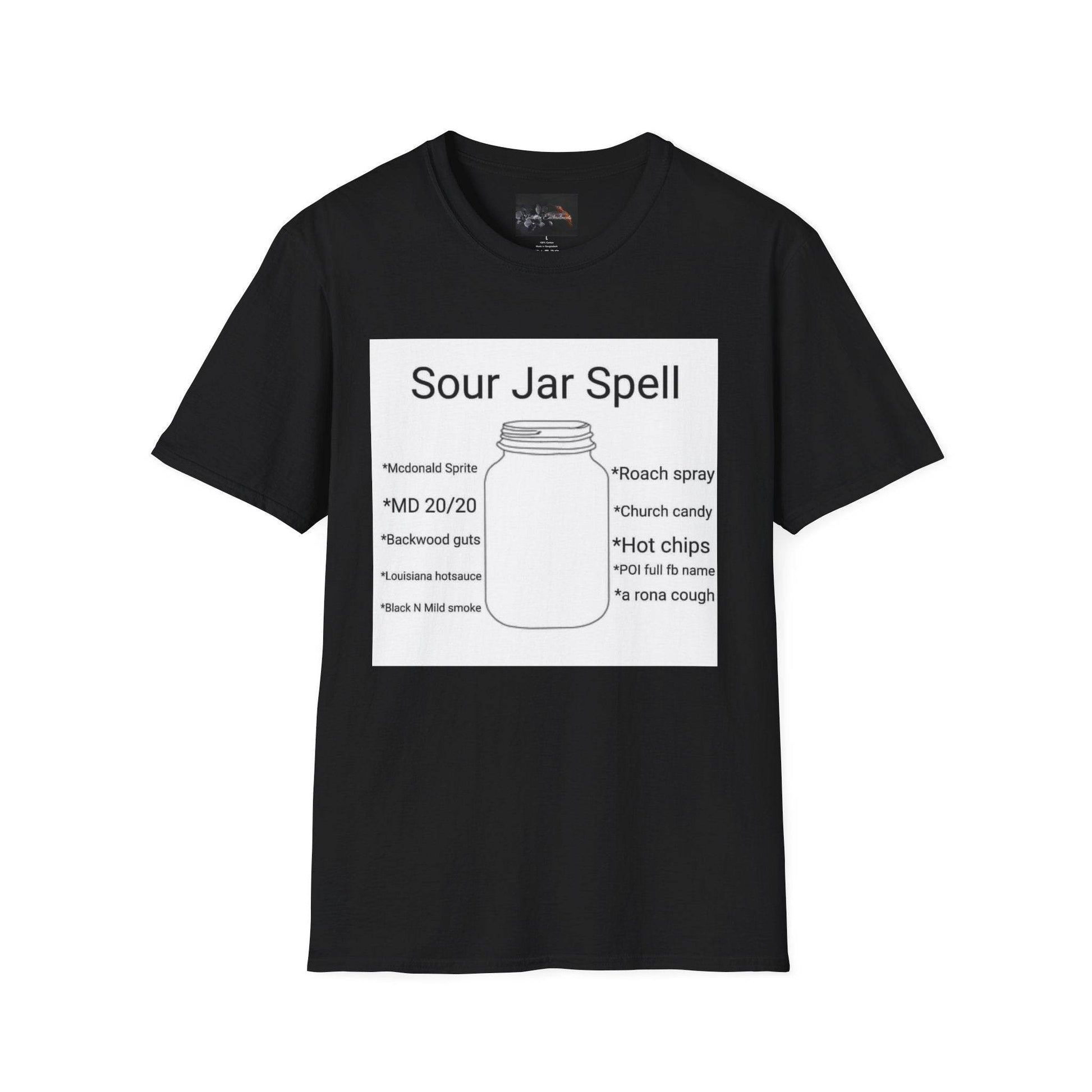 Sour Jar Spell T-Shirt for Witches, Unisex Softstyle Tee, Ideal for Magical Practitioners, Spell Casting, Witchcraft Gift, Summer Solstice - IntuitiveEncBoutique