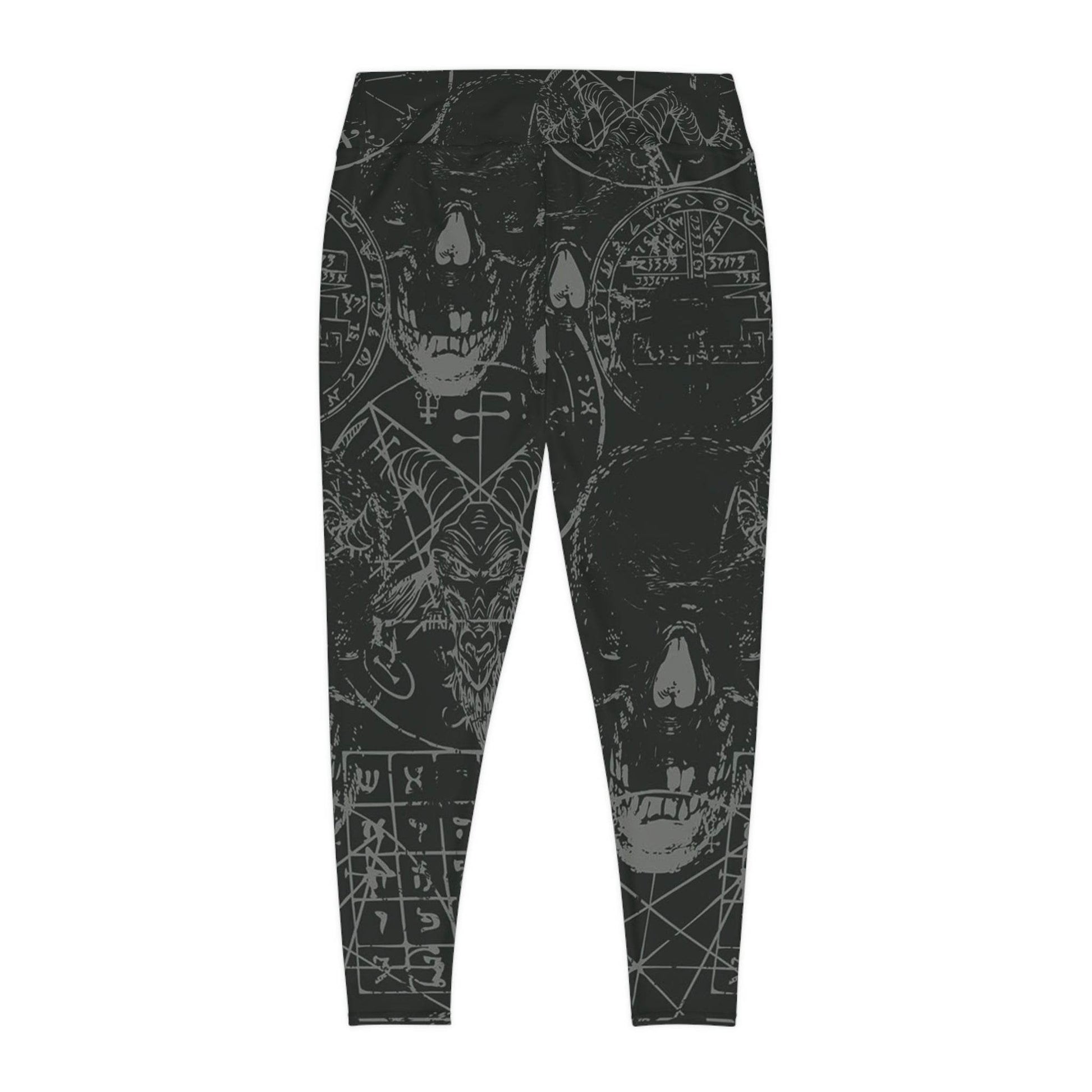 Dark Aesthetic Plus Size Leggings, Comfortable Stretch Leggings for Casual Wear, Halloween Outfit, Alternative Fashion, Edgy Athleisure - IntuitiveEncBoutique