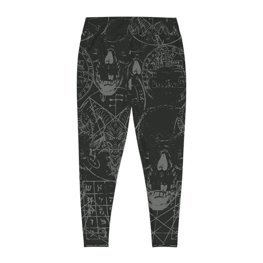 Dark Aesthetic Plus Size Leggings, Comfortable Stretch Leggings for Casual Wear, Halloween Outfit, Alternative Fashion, Edgy Athleisure - IntuitiveEncBoutique