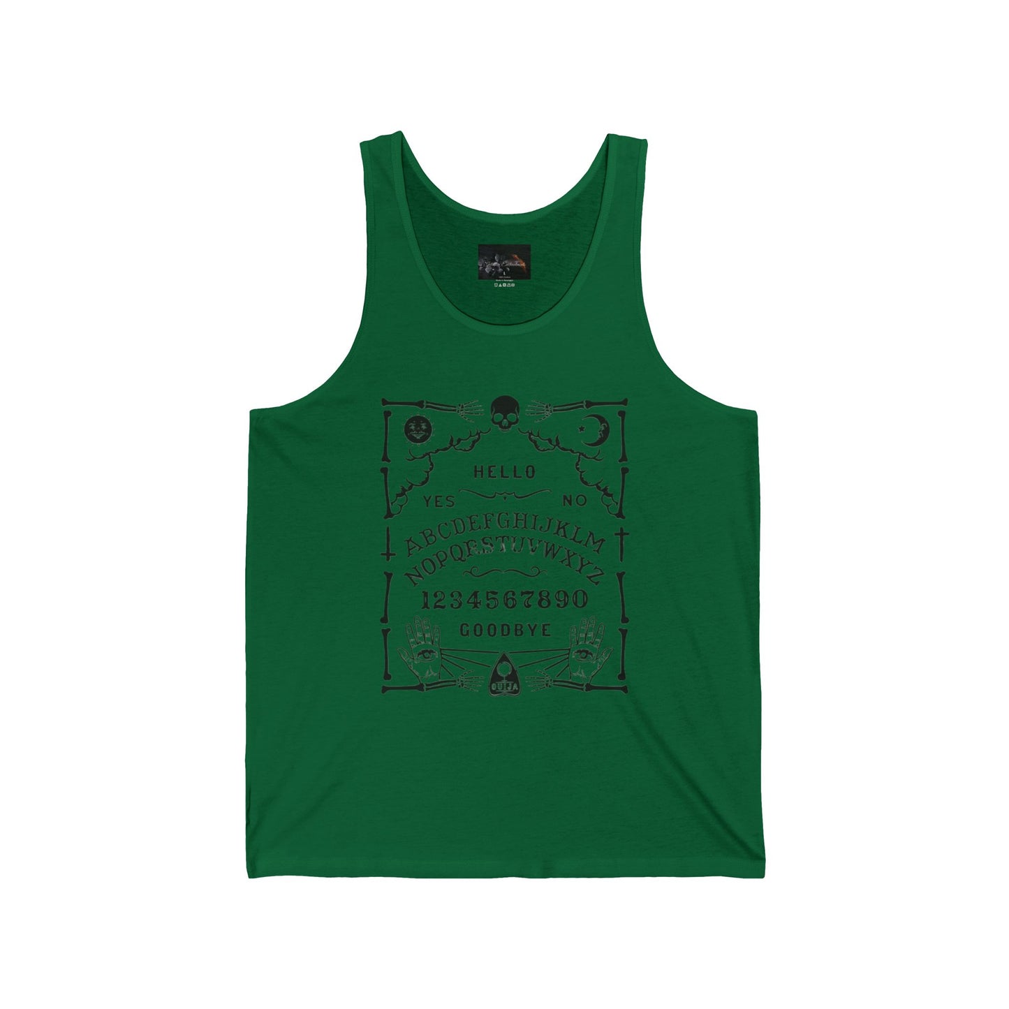 Spooky Ouija Board Tank, Unisex Jersey Tank Top, Halloween Shirt, Gothic Gift, Witchy Apparel, Summer Vibes, Festival Wear