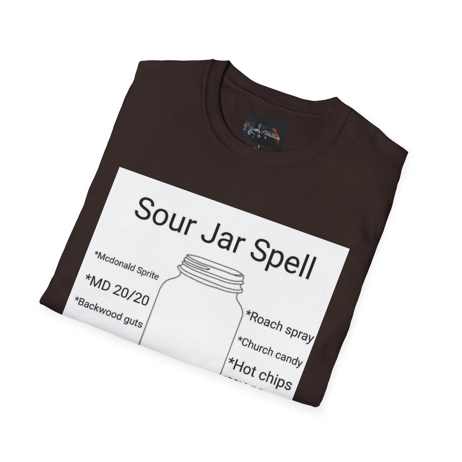 Sour Jar Spell T-Shirt for Witches, Unisex Softstyle Tee, Ideal for Magical Practitioners, Spell Casting, Witchcraft Gift, Summer Solstice - IntuitiveEncBoutique