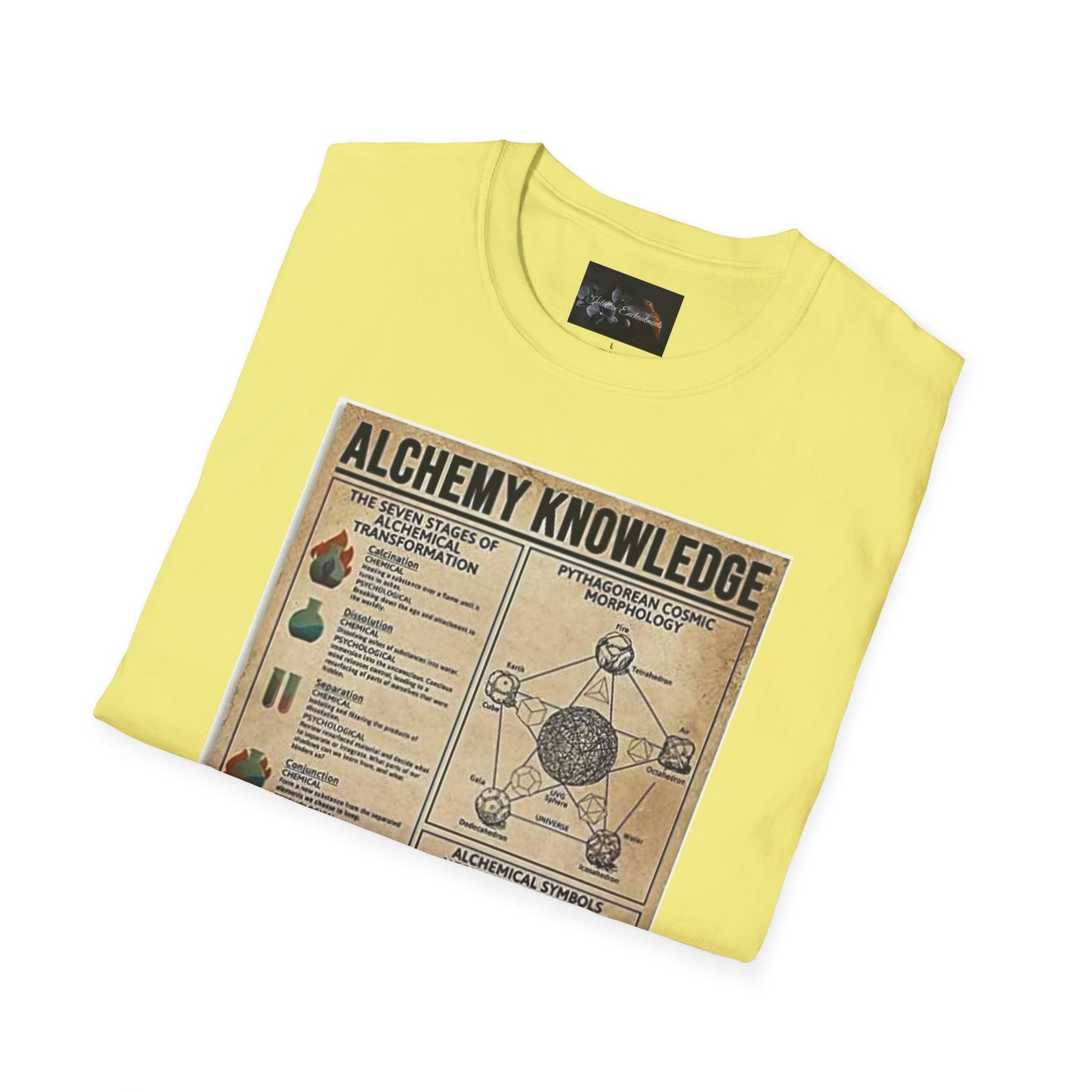 Alchemy Knowledge Unisex T-Shirt, Vintage-style Graphic Tee, Gift for Historians, Science Lovers, Unique Learning Shirt, Educational Apparel
