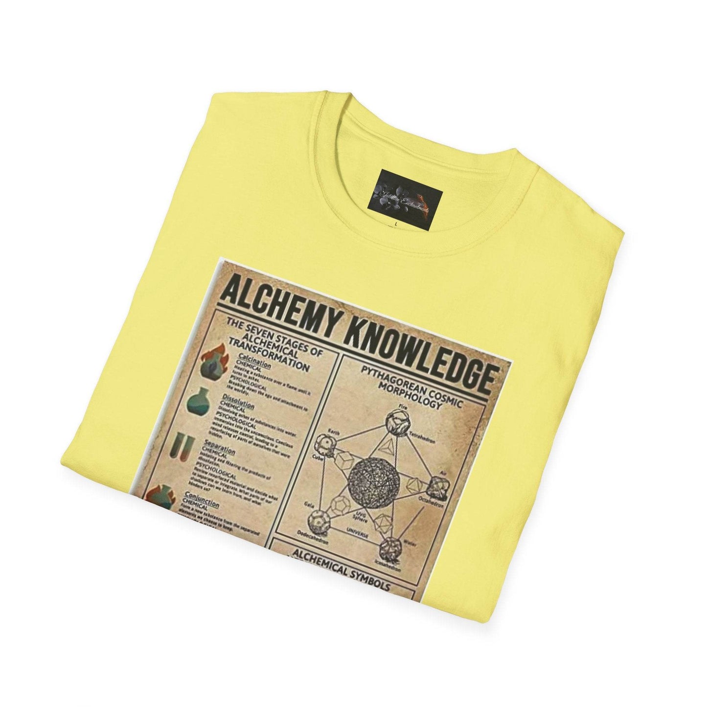 Alchemy Knowledge Unisex T-Shirt, Vintage-style Graphic Tee, Gift for Historians, Science Lovers, Unique Learning Shirt, Educational Apparel - IntuitiveEncBoutique