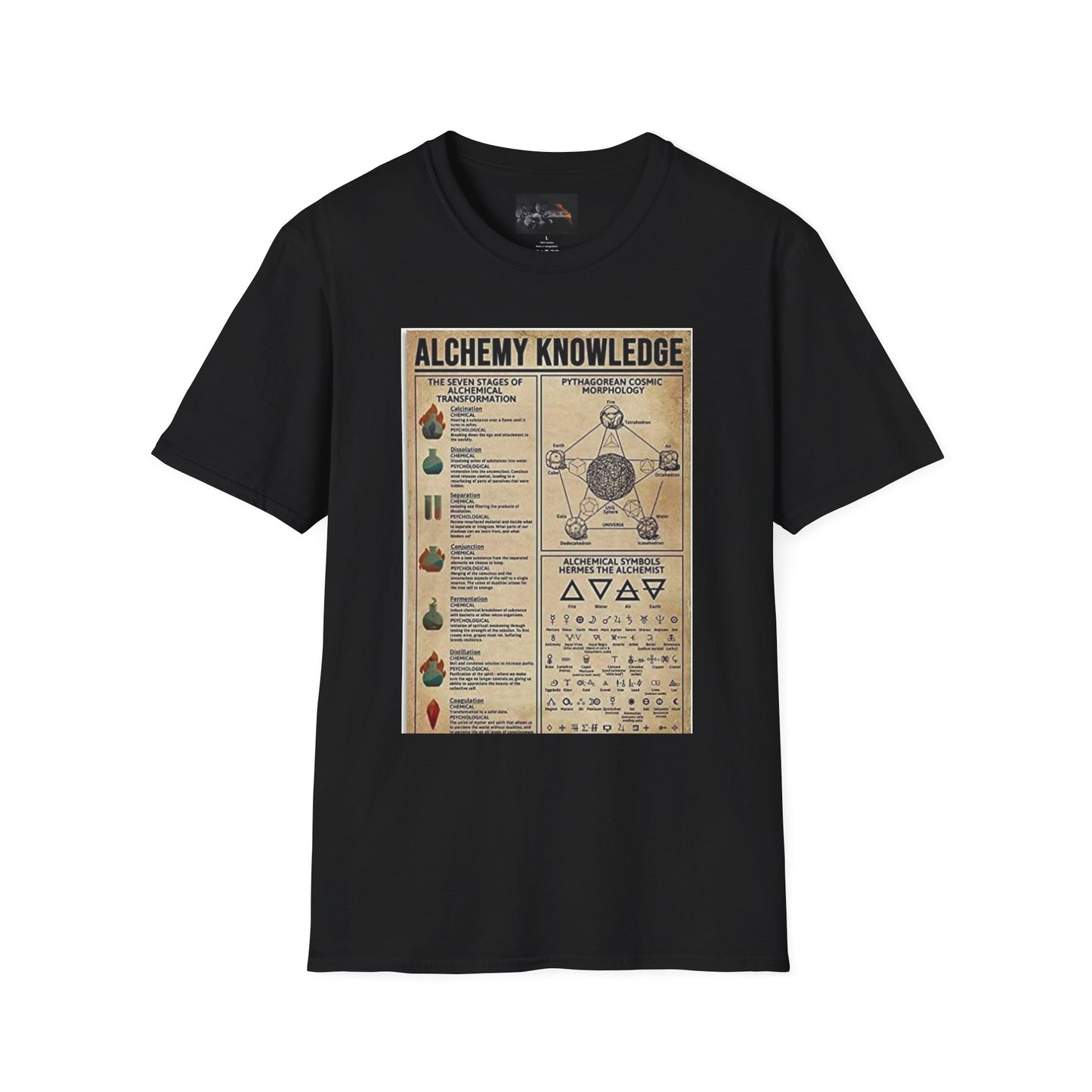 Alchemy Knowledge Unisex T-Shirt, Vintage-style Graphic Tee, Gift for Historians, Science Lovers, Unique Learning Shirt, Educational Apparel