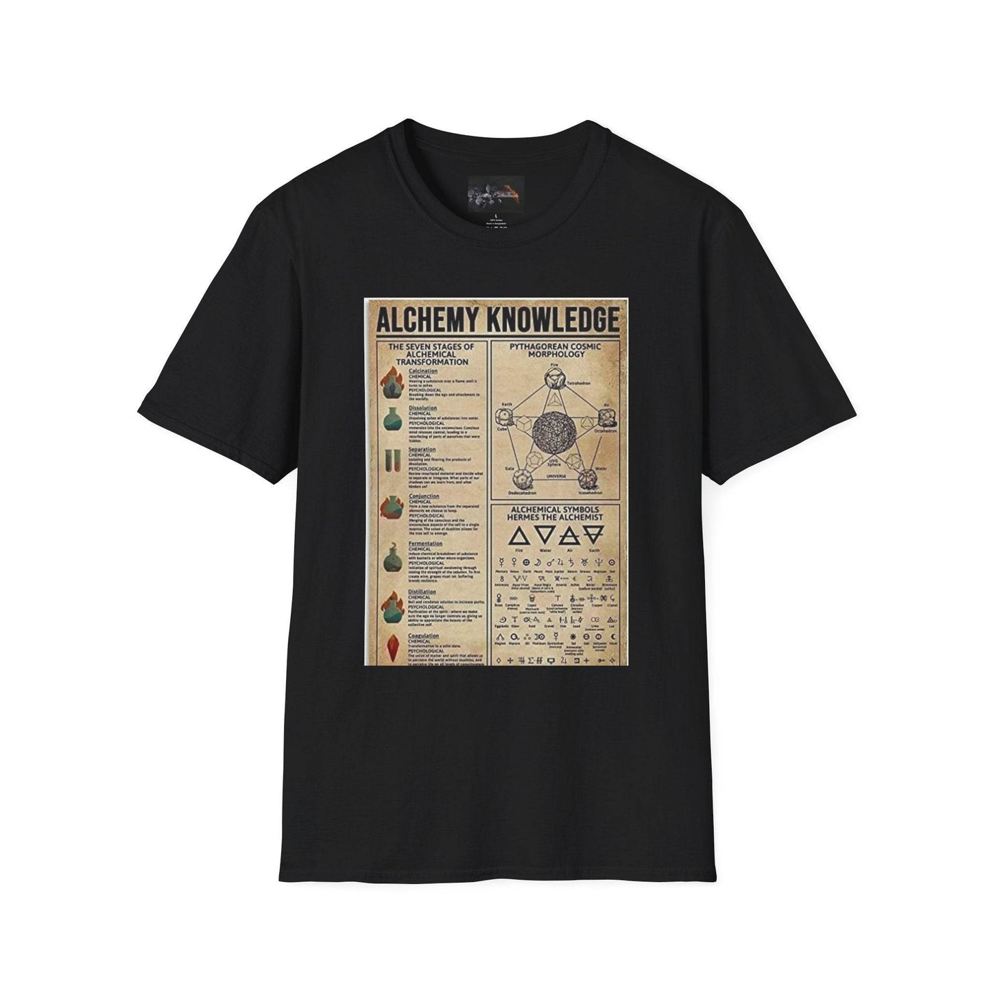 Alchemy Knowledge Unisex T-Shirt, Vintage-style Graphic Tee, Gift for Historians, Science Lovers, Unique Learning Shirt, Educational Apparel - IntuitiveEncBoutique