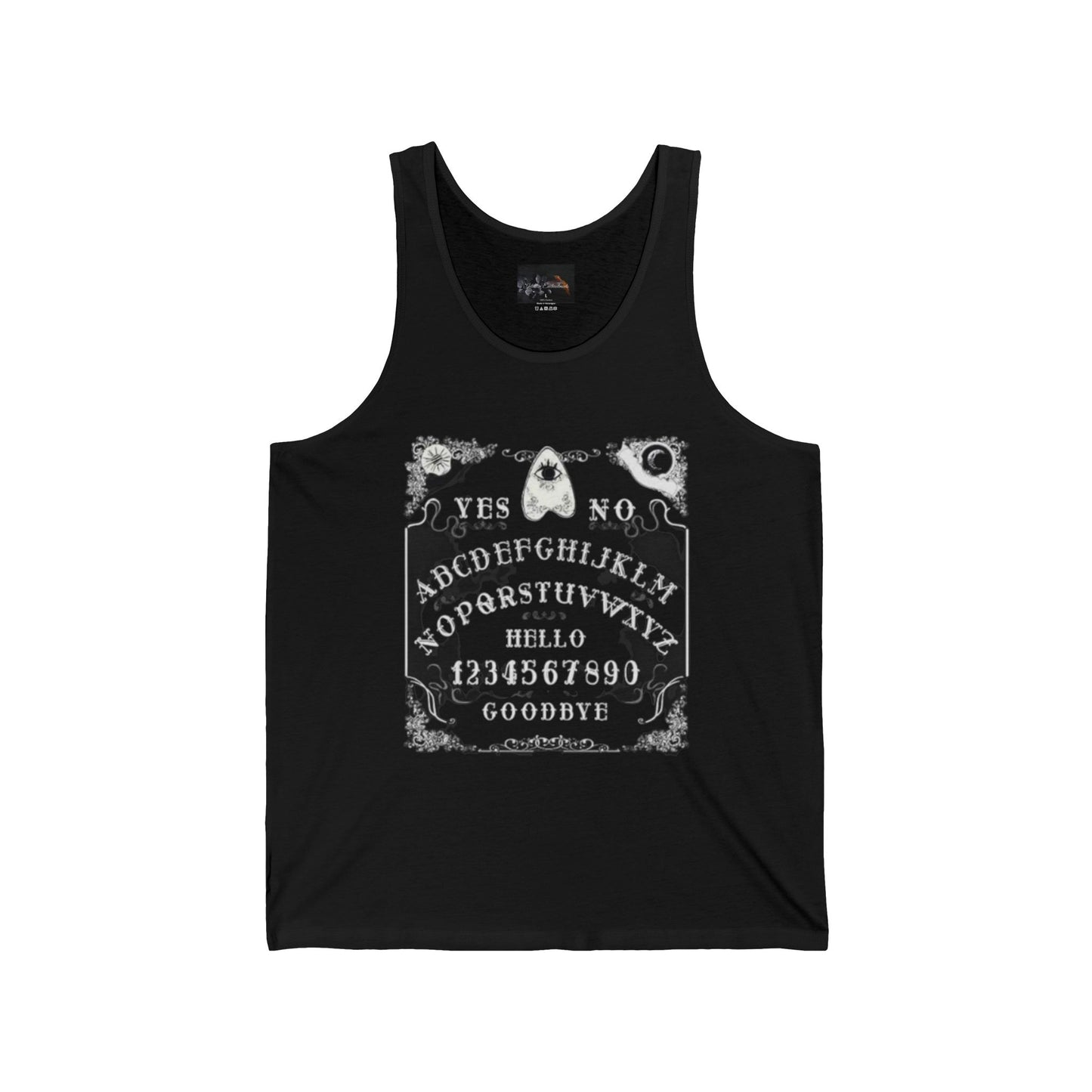 Spooky Ouija Board Tank, Unisex Jersey Tank Top, Halloween Shirt, Gothic Gift, Witchy Apparel, Summer Vibes, Festival Wear