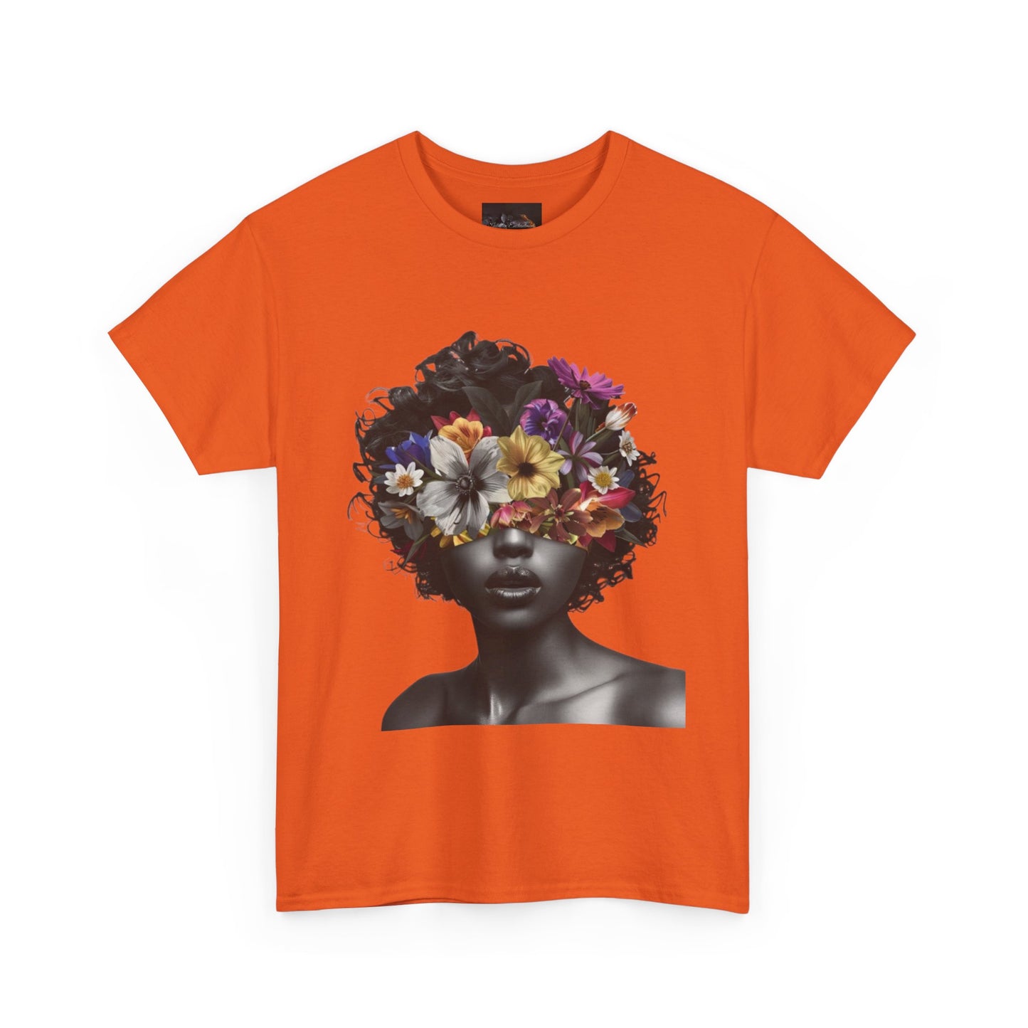 Floral Goddess Unisex Heavy Cotton Tee | Flower Graphic Tee, Boho Style, Casual Wear, Unique Gift, Art Tee