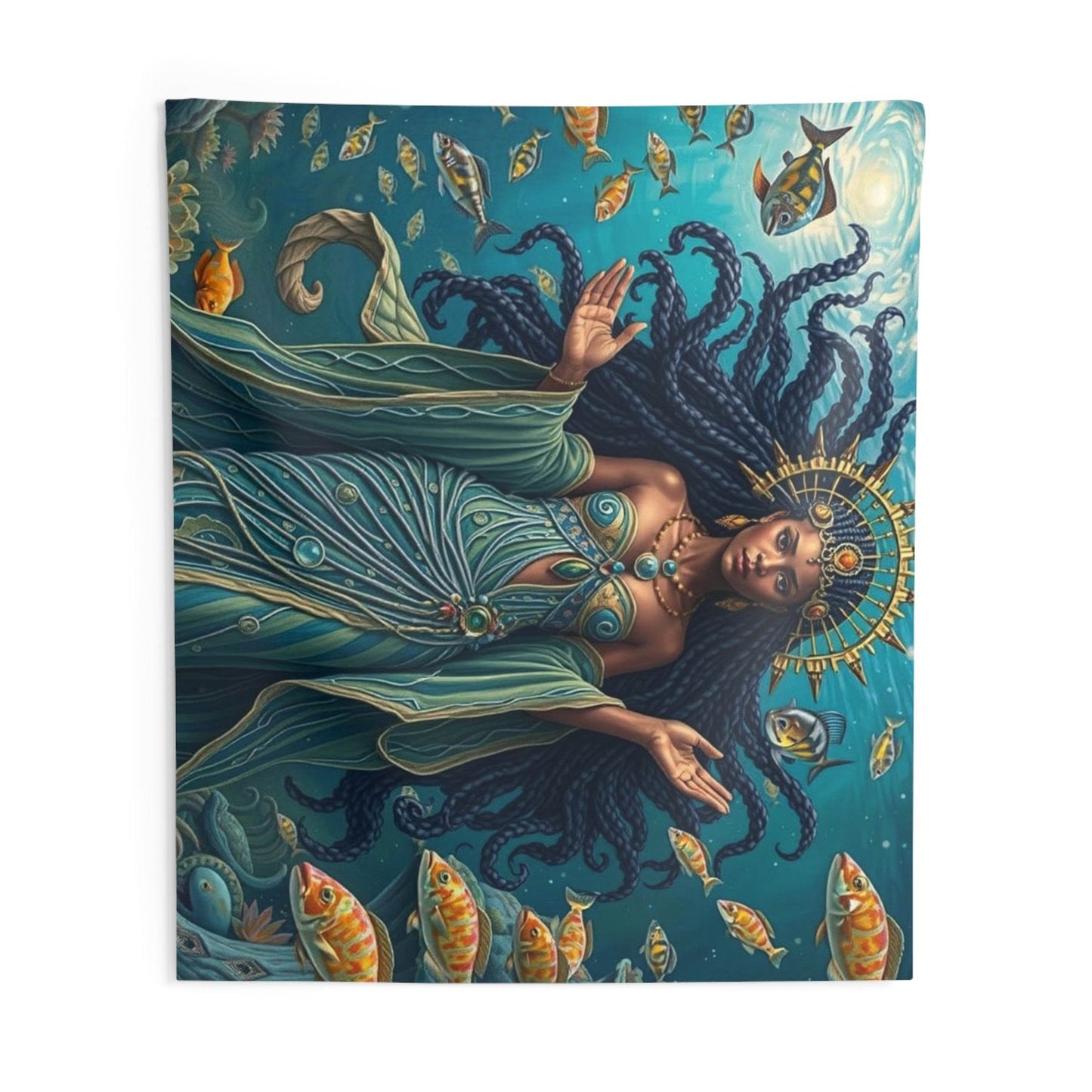 Wall Tapestries - Handmade Design, Yemoja in all her glory - IntuitiveEncBoutique