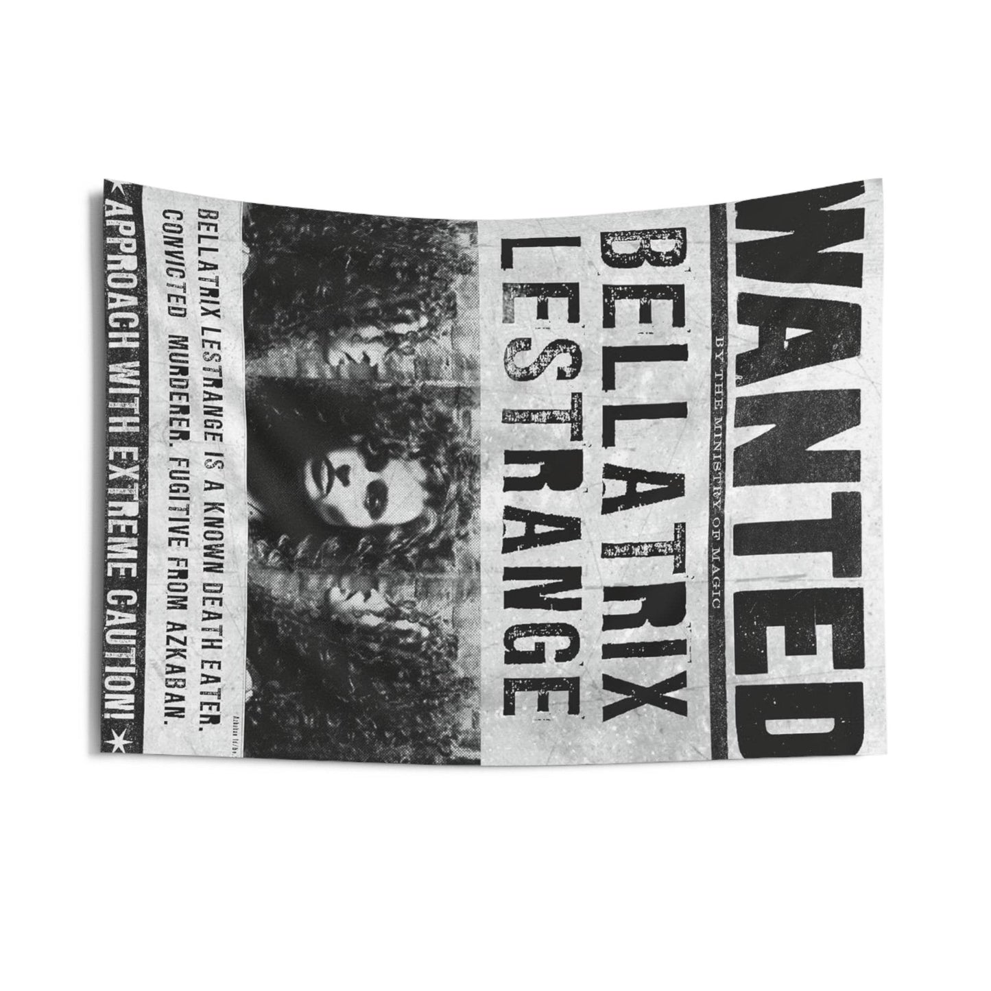 Bellatrix Wanted Indoor Wall Tapestries, Harry Potter Tapestry, Bedroom Decor, Dorm Room - IntuitiveEncBoutique