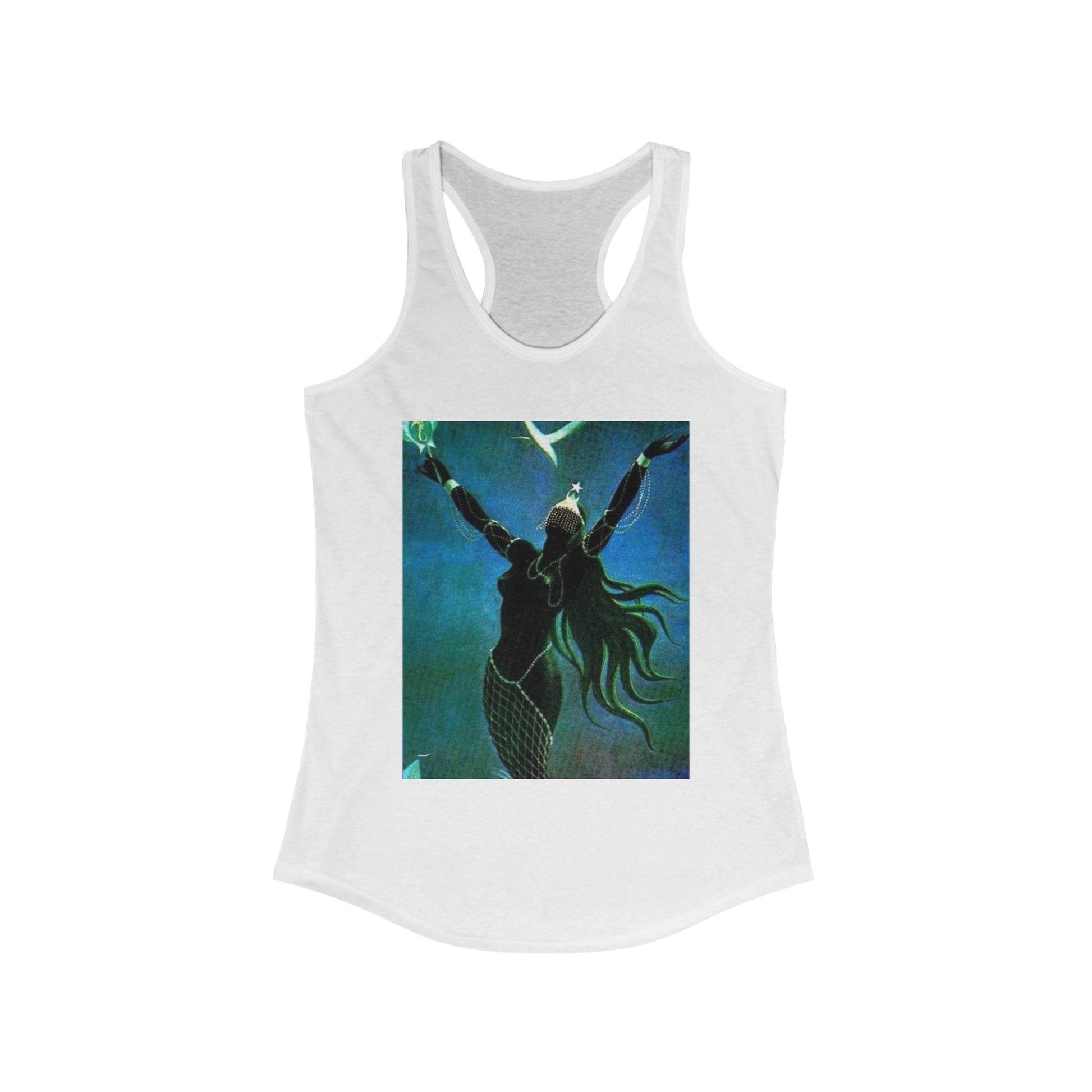 Mystical Goddess Racerback Tank, Perfect for Yoga, Festivals, Summer Outings, Workout Wear, Gift for Her - IntuitiveEncBoutique