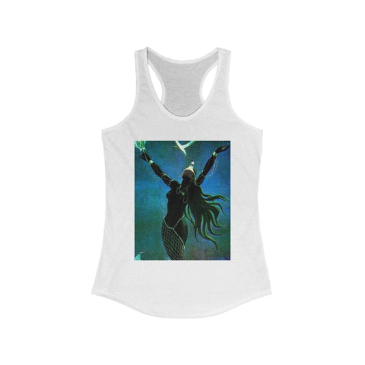 Mystical Goddess Racerback Tank, Perfect for Yoga, Festivals, Summer Outings, Workout Wear, Gift for Her - IntuitiveEncBoutique