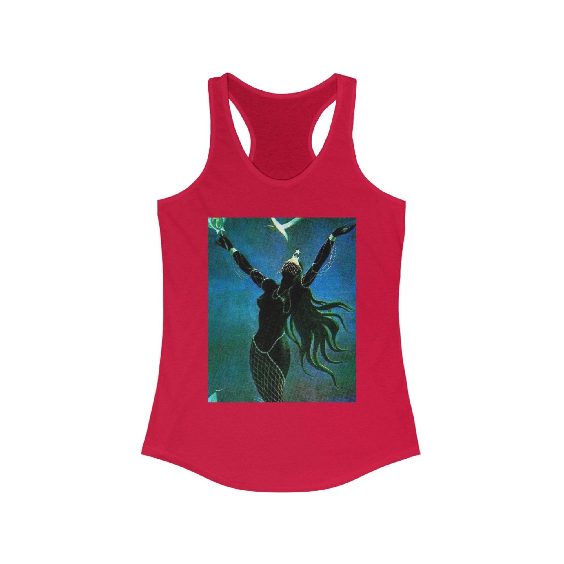 Mystical Goddess Racerback Tank, Perfect for Yoga, Festivals, Summer Outings, Workout Wear, Gift for Her - IntuitiveEncBoutique