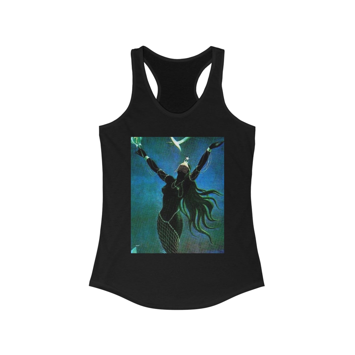 Mystical Goddess Racerback Tank, Perfect for Yoga, Festivals, Summer Outings, Workout Wear, Gift for Her