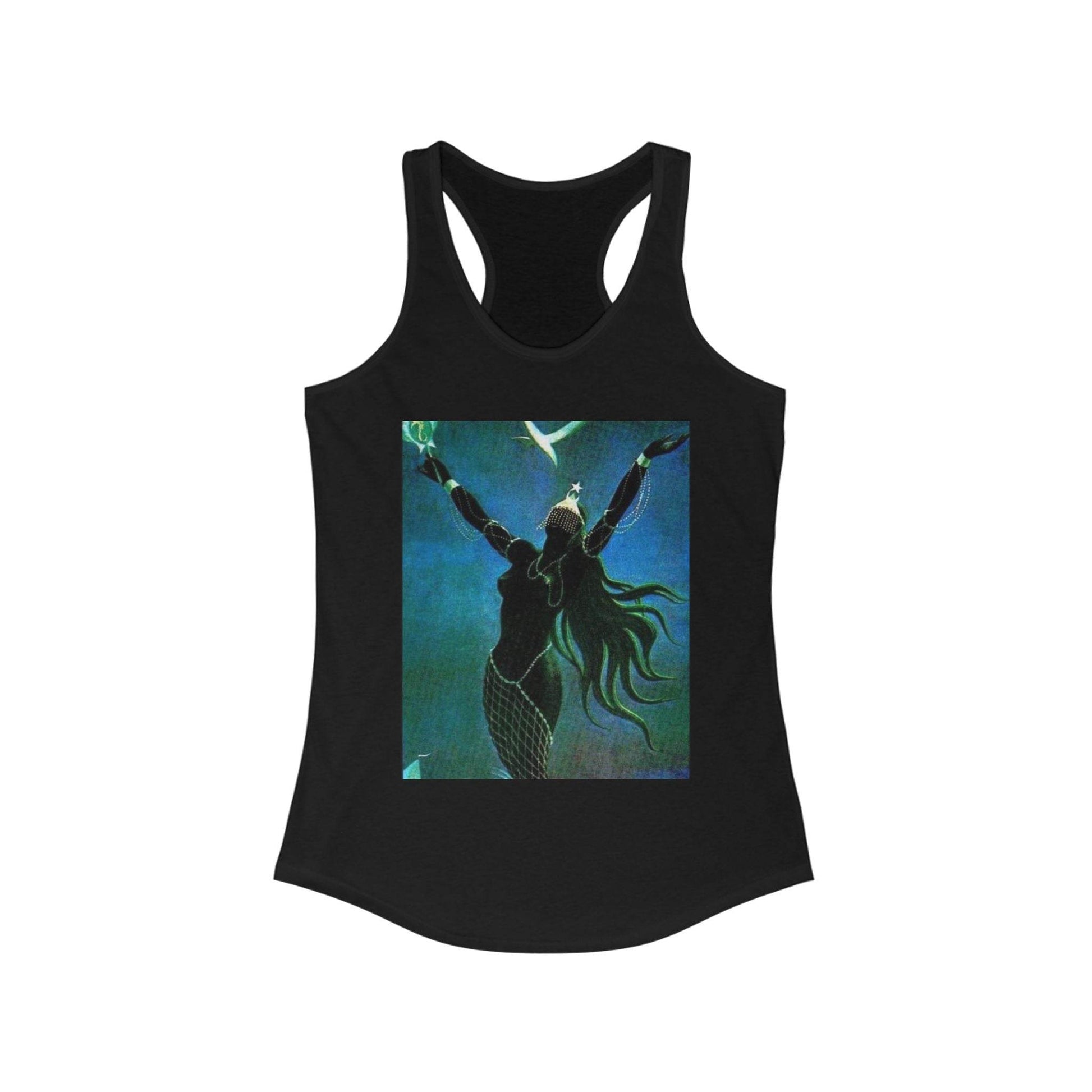 Mystical Goddess Racerback Tank, Perfect for Yoga, Festivals, Summer Outings, Workout Wear, Gift for Her - IntuitiveEncBoutique