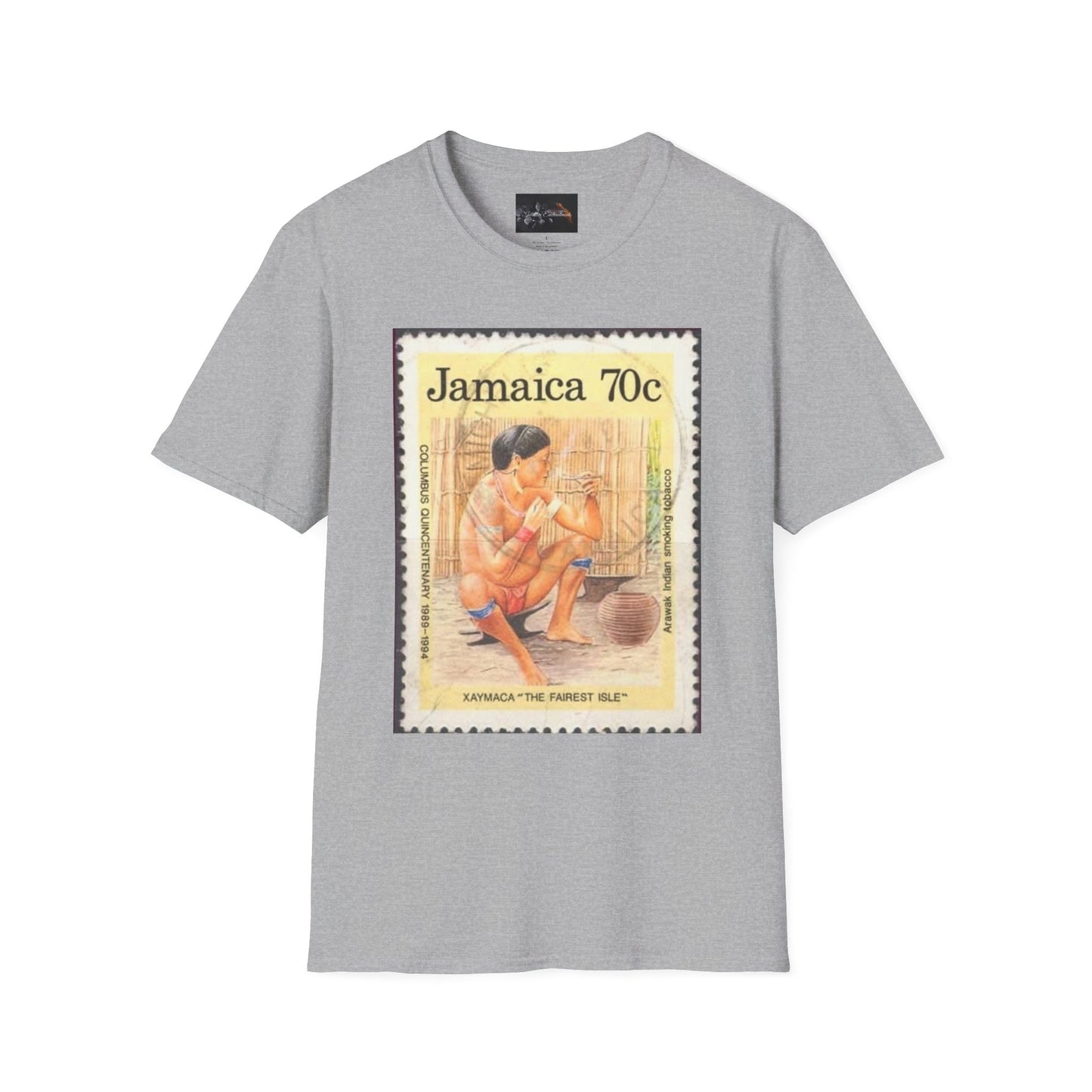 Vintage Jamaica Stamp Tee, Softstyle T-Shirt, Unisex Graphic Tee, Bohemian Style Shirt, Travel Lovers Apparel, Cool Gift Idea