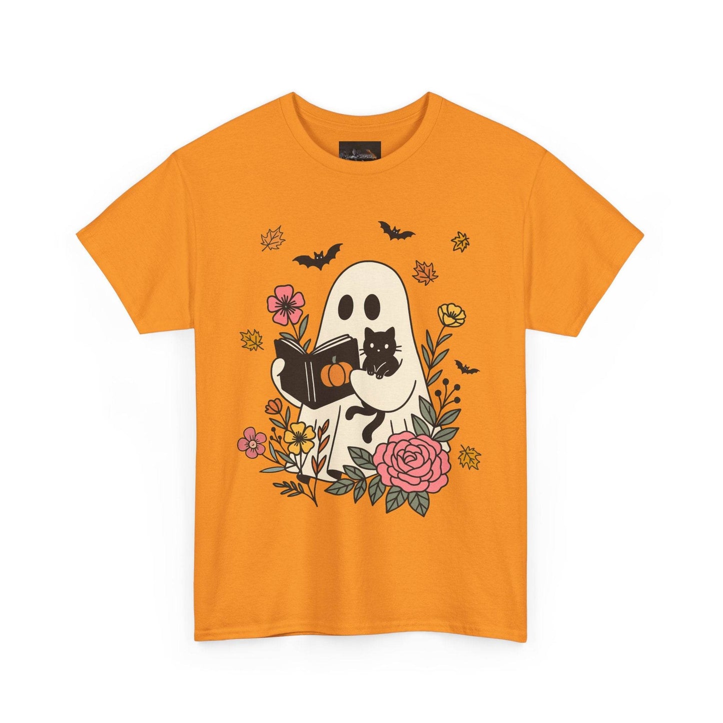 Cute Ghost & Cat Unisex Heavy Cotton Tee - IntuitiveEncBoutique
