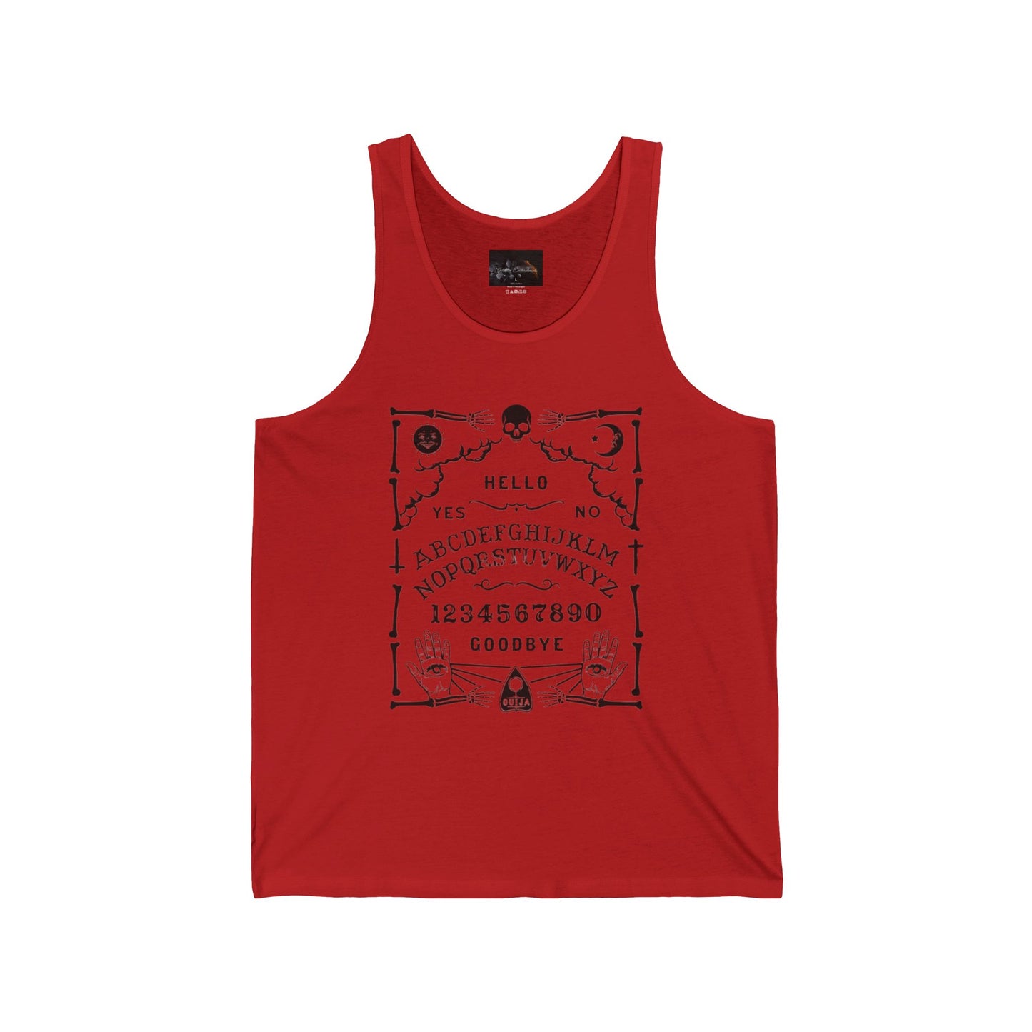Spooky Ouija Board Tank, Unisex Jersey Tank Top, Halloween Shirt, Gothic Gift, Witchy Apparel, Summer Vibes, Festival Wear