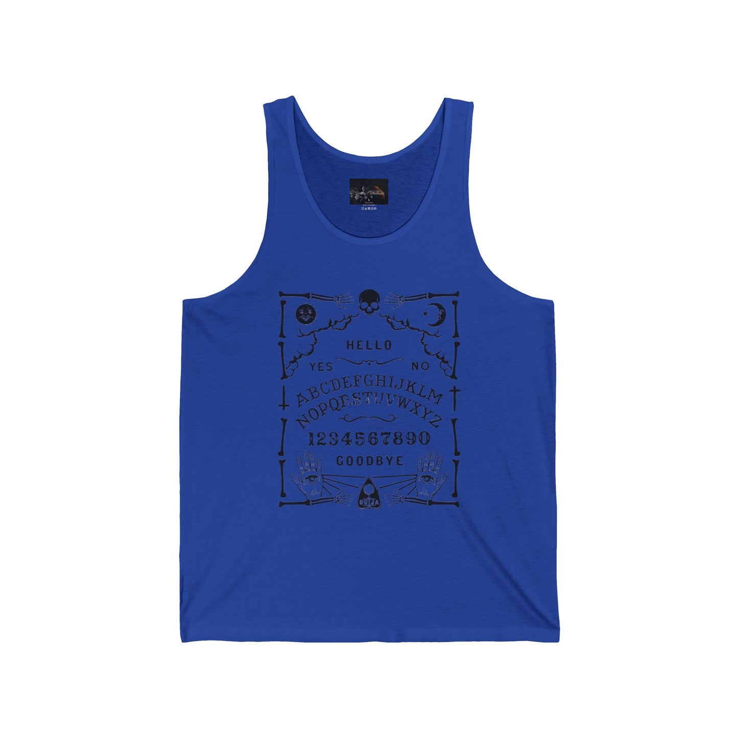 Spooky Ouija Board Tank, Unisex Jersey Tank Top, Halloween Shirt, Gothic Gift, Witchy Apparel, Summer Vibes, Festival Wear