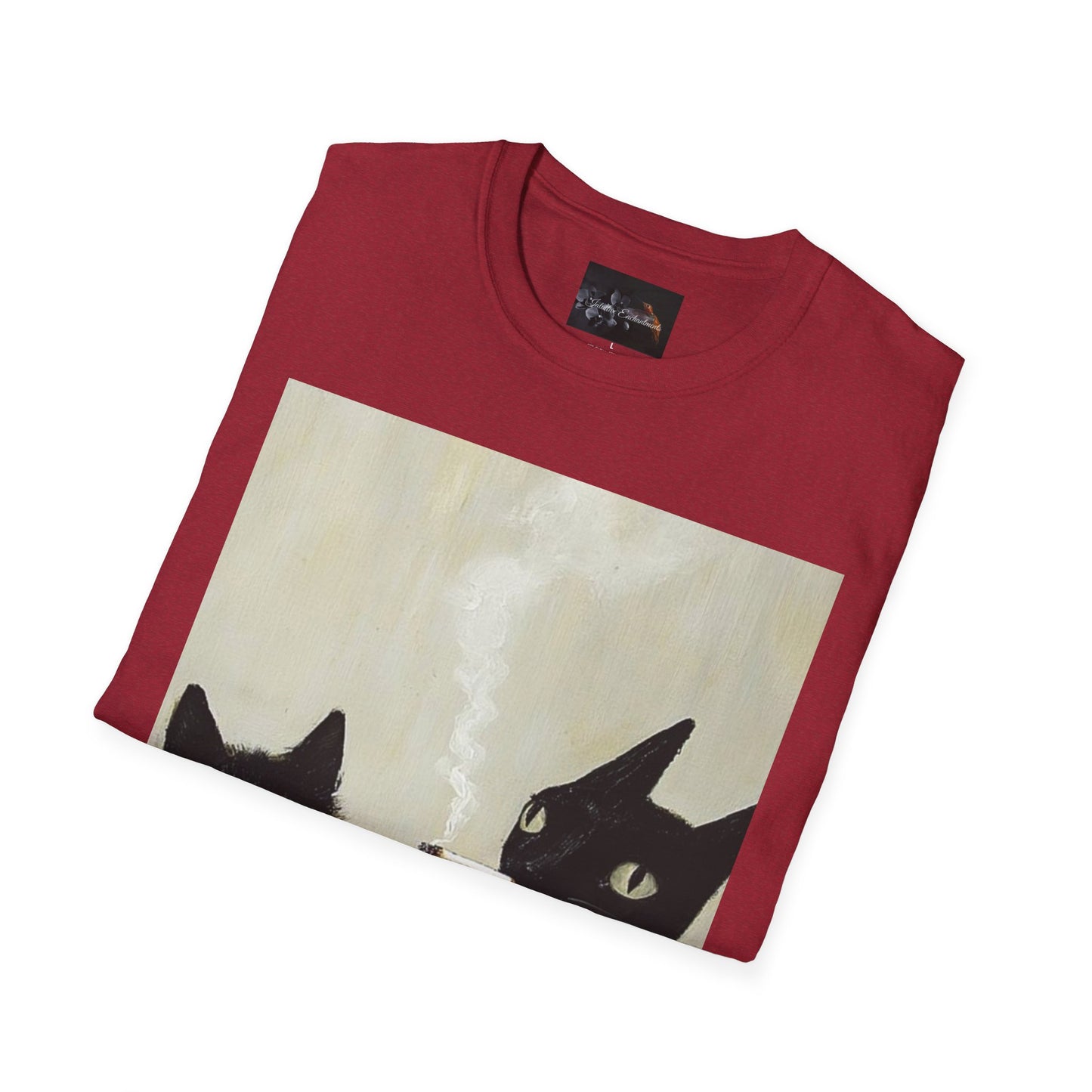 Cool Cat Art Unisex Softstyle T-Shirt, Vintage Cat Illustration, Perfect Gift for Cat Lovers, Casual Streetwear, Unique Pet Tee