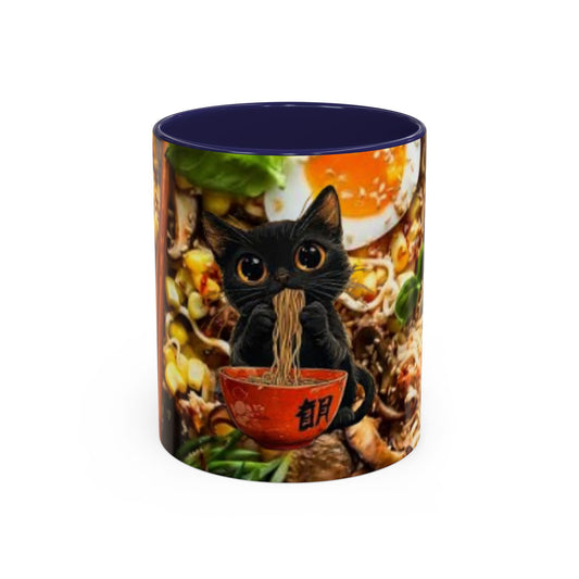 Cute Cat Noodle Coffee Mug, Funny Cat Mug, Kitchen Decor, Cat Lover Gift, Ramen Themed Cup, Animal Lover Coffee Cup, Gift for Cat Owners