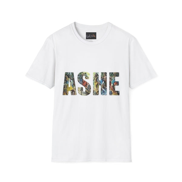 ASHE Graphic T-Shirt, Unisex Softstyle Tee, Vibrant Artistic Apparel, Gift for Nature Lovers, Casual Wear, Everyday Essentials