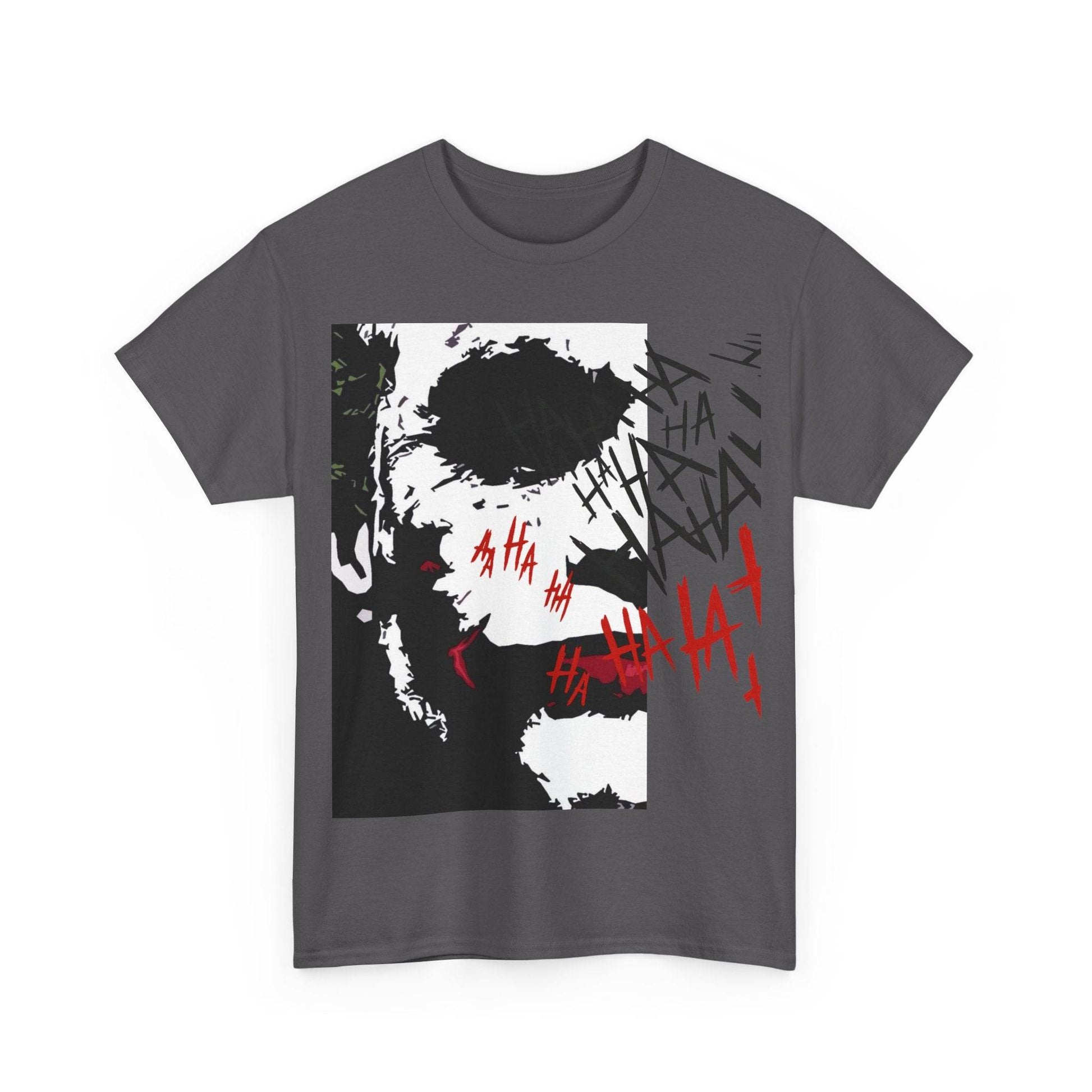 Unisex Heavy Cotton Tee - Joker Inspired Graphic Tee, Casual Wear, Perfect for Halloween, Movie Fans, Gift Idea, Streetwear - IntuitiveEncBoutique