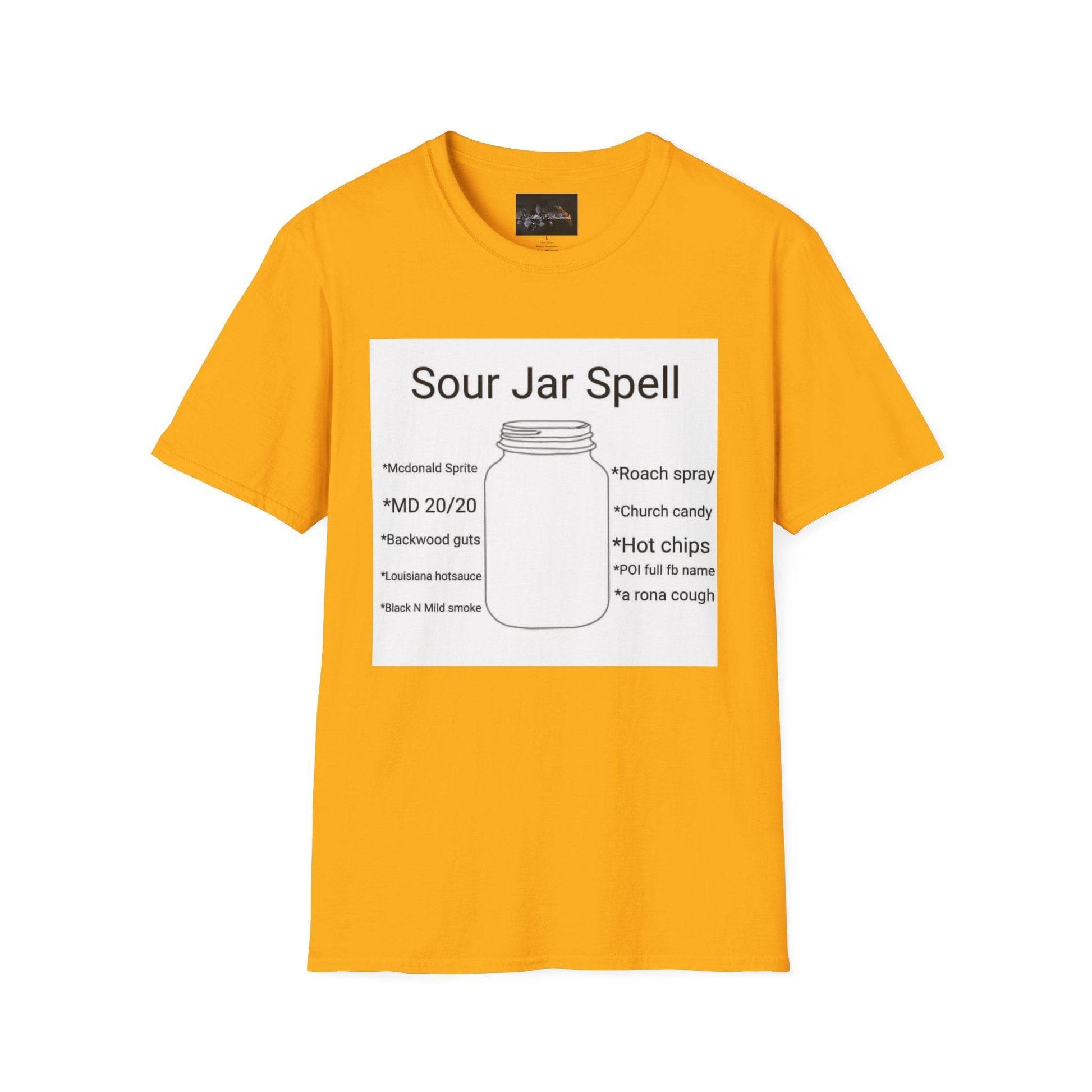 Sour Jar Spell T-Shirt for Witches, Unisex Softstyle Tee, Ideal for Magical Practitioners, Spell Casting, Witchcraft Gift, Summer Solstice - IntuitiveEncBoutique