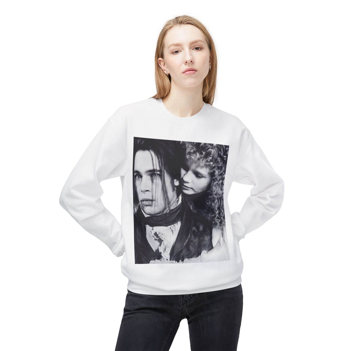 Vampire Romance Fleece Crewneck Sweatshirt, Cozy Sweatshirt, Gothic Fashion, Unisex Gift, Movie Lover Apparel, Halloween Outfit - IntuitiveEncBoutique