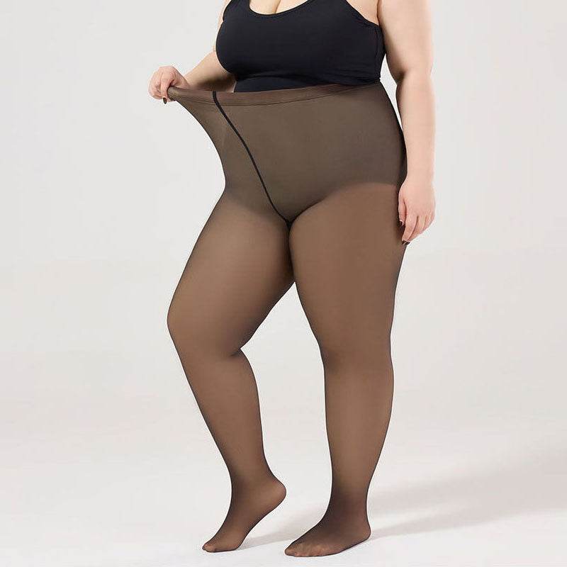 Oversized Black Silk Leg Artifact Black Transparent One Piece Elastic Pantyhose - IntuitiveEncBoutique