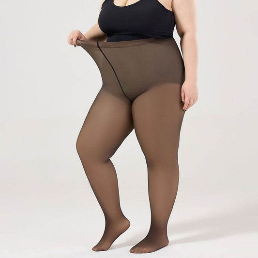 Oversized Black Silk Leg Artifact Black Transparent One Piece Elastic Pantyhose - IntuitiveEncBoutique