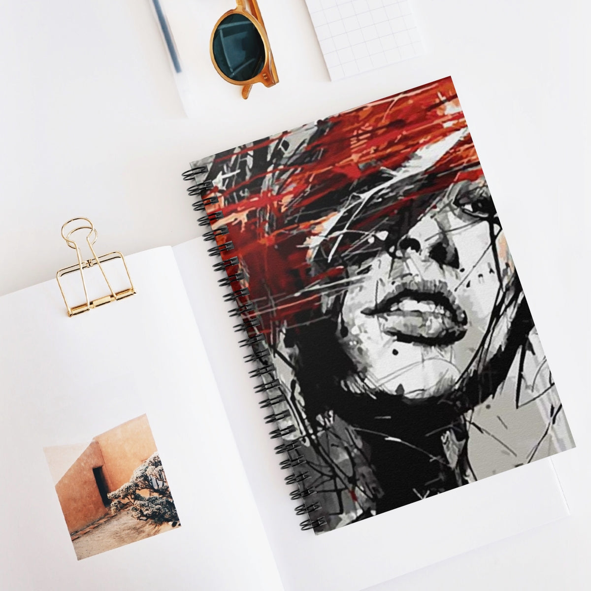 Artistic Spiral Notebook - Ruled, Unique Journal for Artists, Gift for Creatives, Aesthetic Doodle Pad, Writing Companion