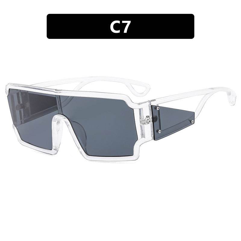 Square connected sunglasses with hollowed out avant-garde personality Instagram popular fashion street photography futuristic sunglasses - IntuitiveEncBoutique
