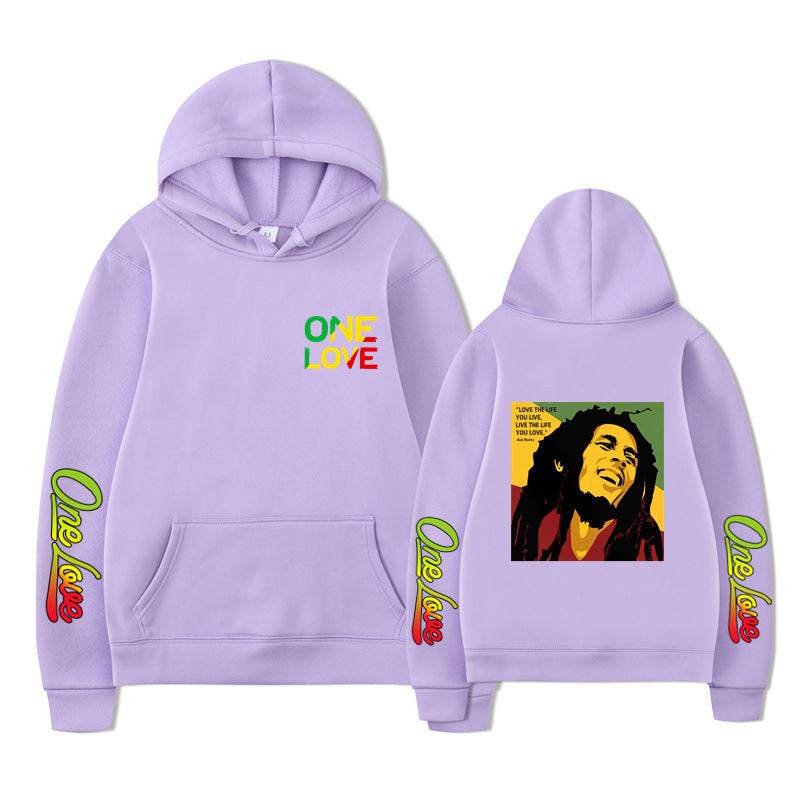 Bob Marley Loose Hooded Sweatshirt for Spring and Autumn - IntuitiveEncBoutique