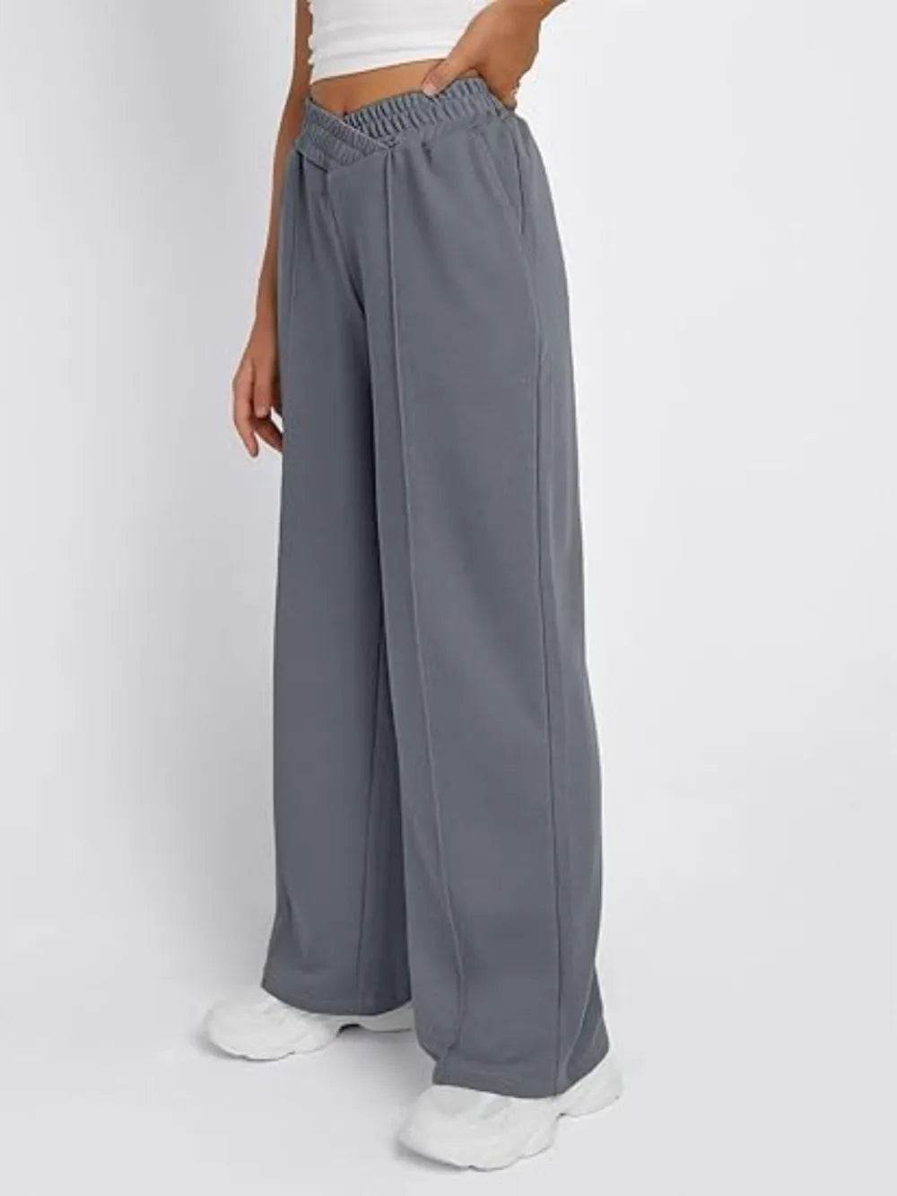 Elastic Waist Wide Leg Pants - IntuitiveEncBoutique