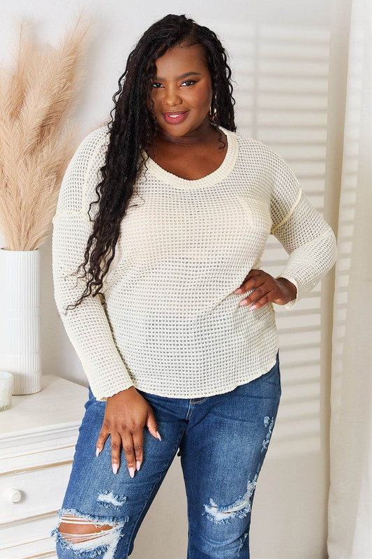 Culture Code Full Size Scoop Neck Patch Pocket Top - IntuitiveEncBoutique