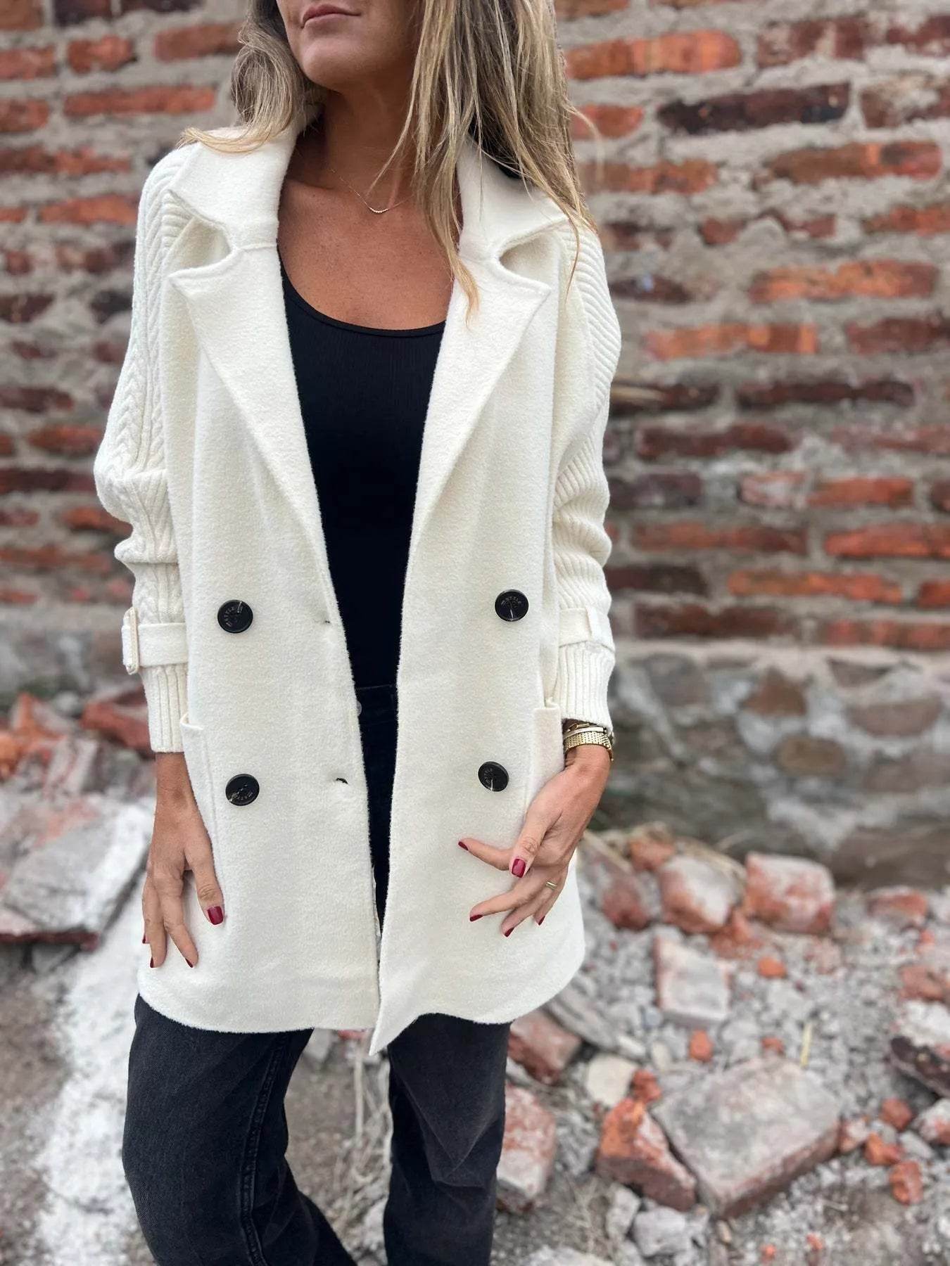 Full Size Texture Knit Longline Coat Plus Size - IntuitiveEncBoutique