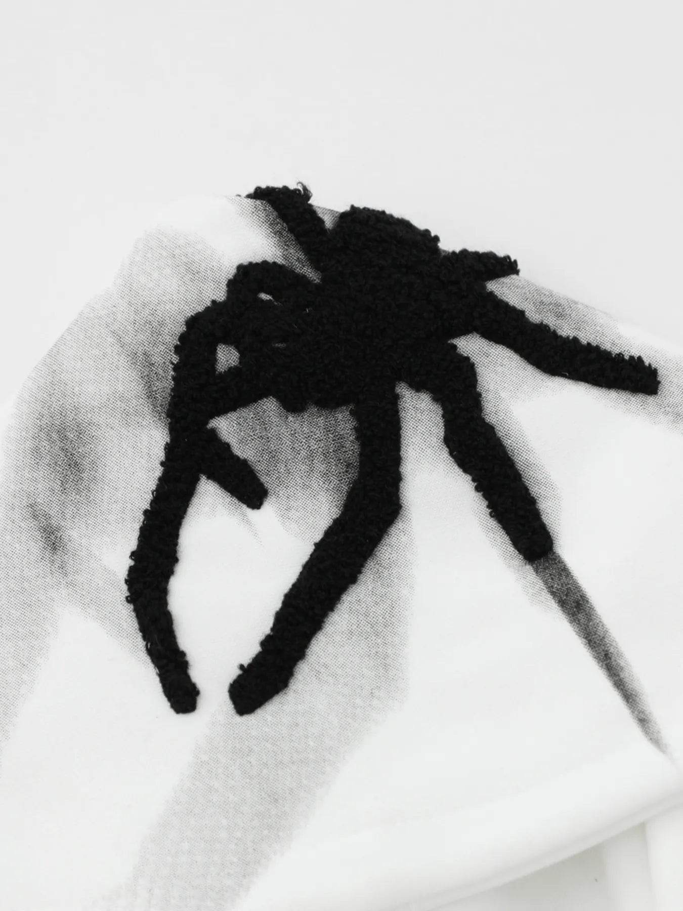 Men's Spider Graphic Oversized Hoodie with Side Button Details - IntuitiveEncBoutique