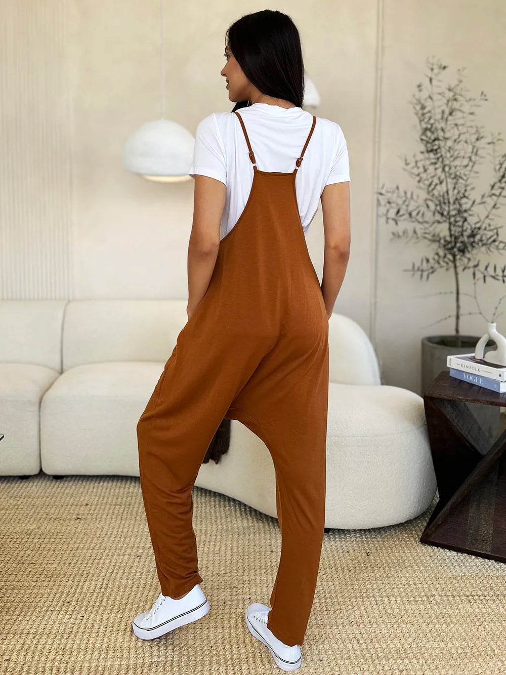 Double Take Full Size Sleeveless V-Neck Pocketed Jumpsuit - IntuitiveEncBoutique