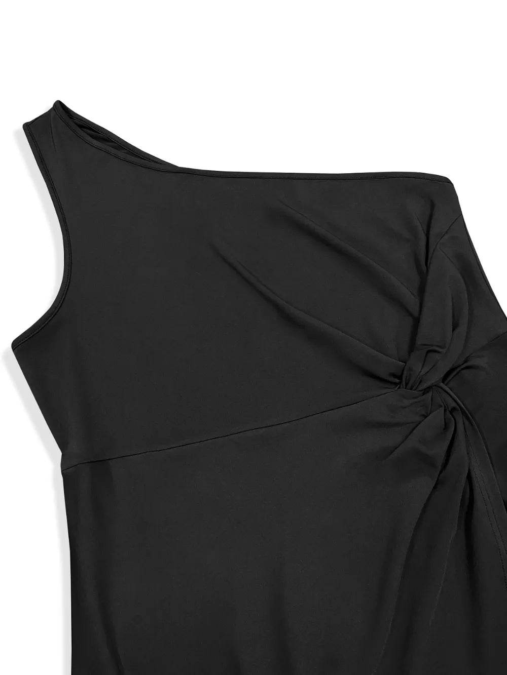 Plus Size Twisted One Shoulder Sleeveless Midi Dress - IntuitiveEncBoutique
